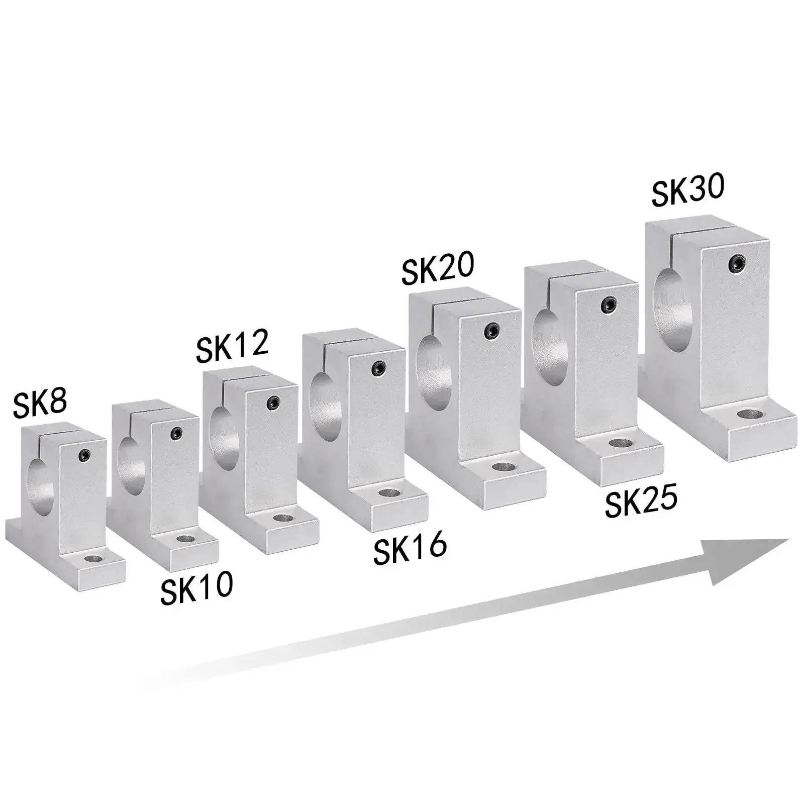 4 Pack SK8 Aluminum Linear Motion Rod Supports For 8mm Shafts Rail Guide Clamps With 5mm Mount Holes Corrosion Resistant Built To Last Lightweight And Durable Aluminum Rail Mounts For Precision Motion - Image 3
