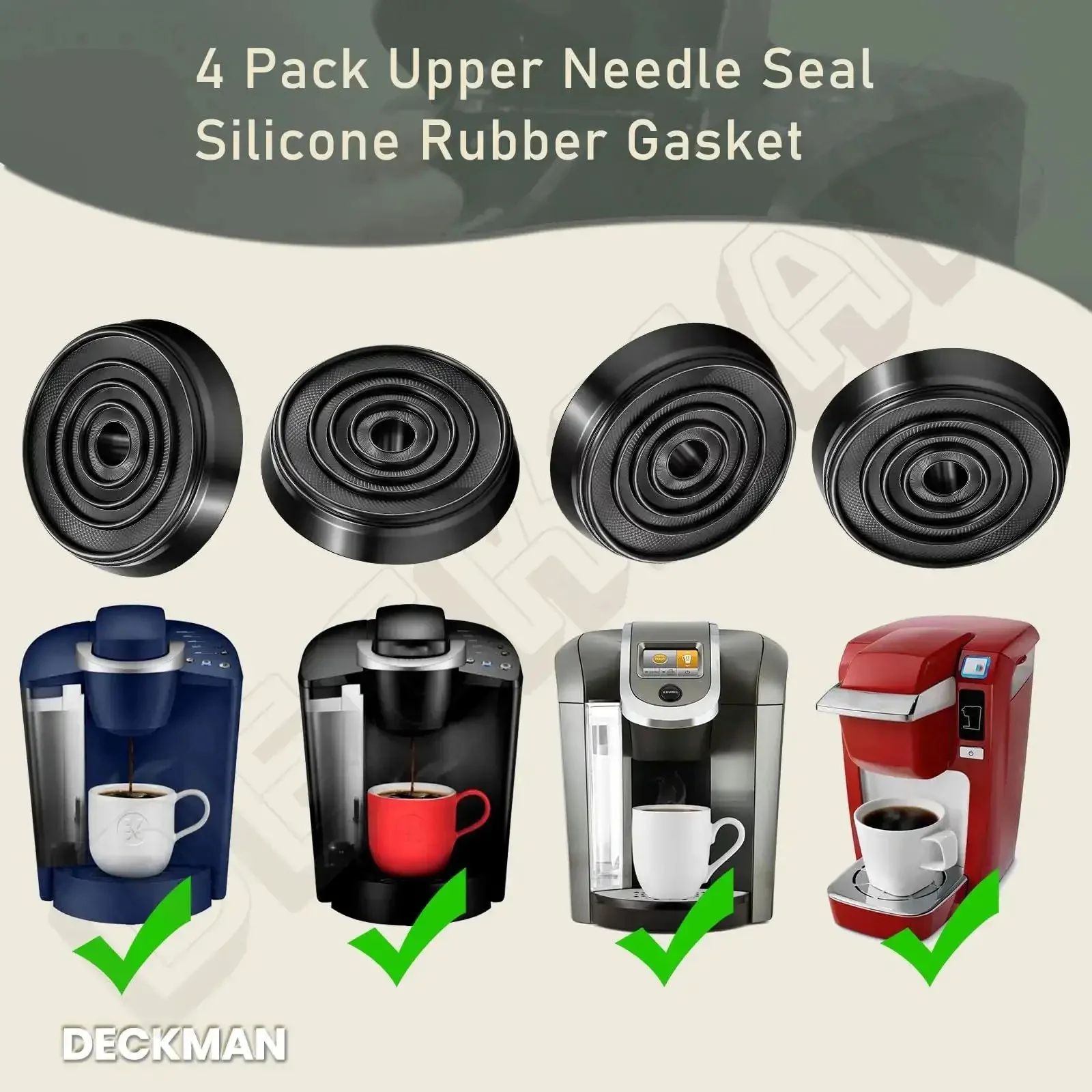 4 Pack Upper Needle Seal Replacement Gasket Set For Single Serve Coffee Makers No Leak Tech And Durable Silicone Rubber Fits B60 B66 0058 22 OfficePro And Other Compatible Models - Image 4
