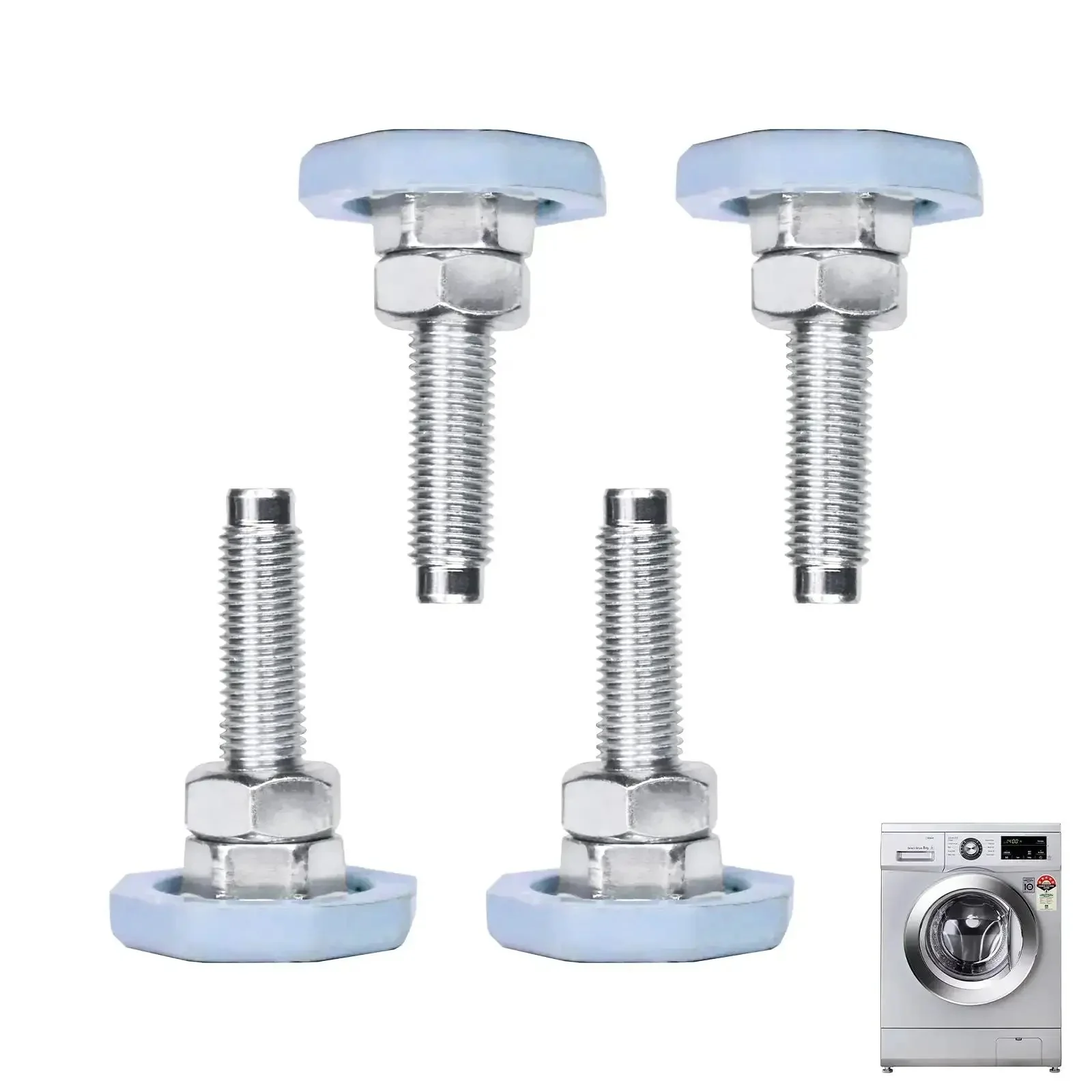 4 Pack Washing Machine Leveling Legs For LG Front Load Washers Galvanized For Quiet Operation Noise Reduction And Rust Resistant Adjustable 2 Inch Base Replacement Feet To Stabilize Uneven Floors