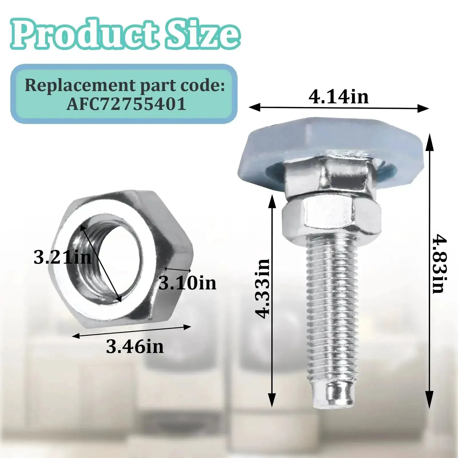 4 Pack Washing Machine Leveling Legs For LG Front Load Washers Galvanized For Quiet Operation Noise Reduction And Rust Resistant Adjustable 2 Inch Base Replacement Feet To Stabilize Uneven Floors - Image 6