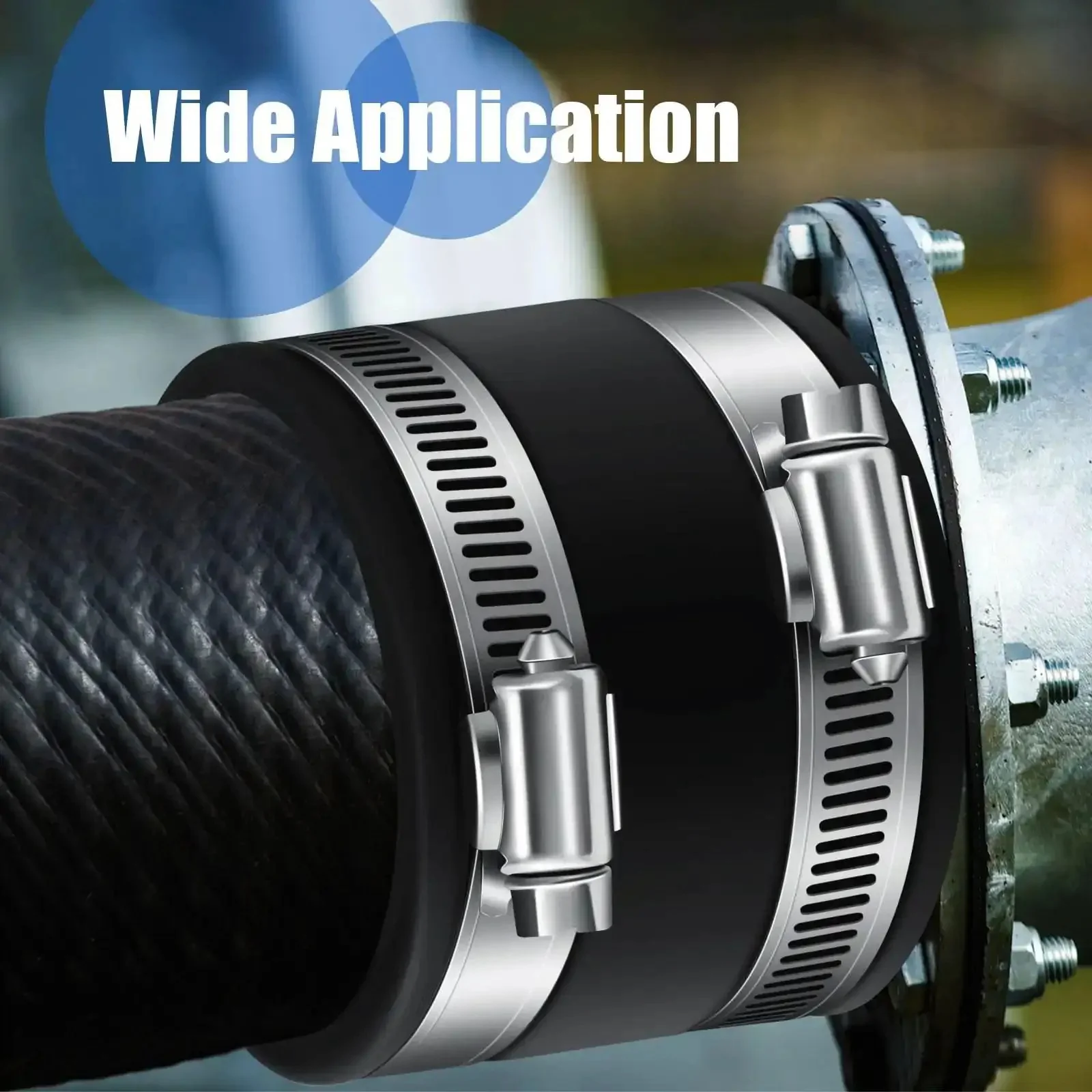 4 Piece 2-1/2 Inch Dust Control Flex Cuffs With Stainless Steel Hose Clamps And Flexible PVC Couplings For Plastic And Copper Plumbing Connections Heavy Duty Dust Collection Fittings Set For Quick No Fuss Setups - Image 2