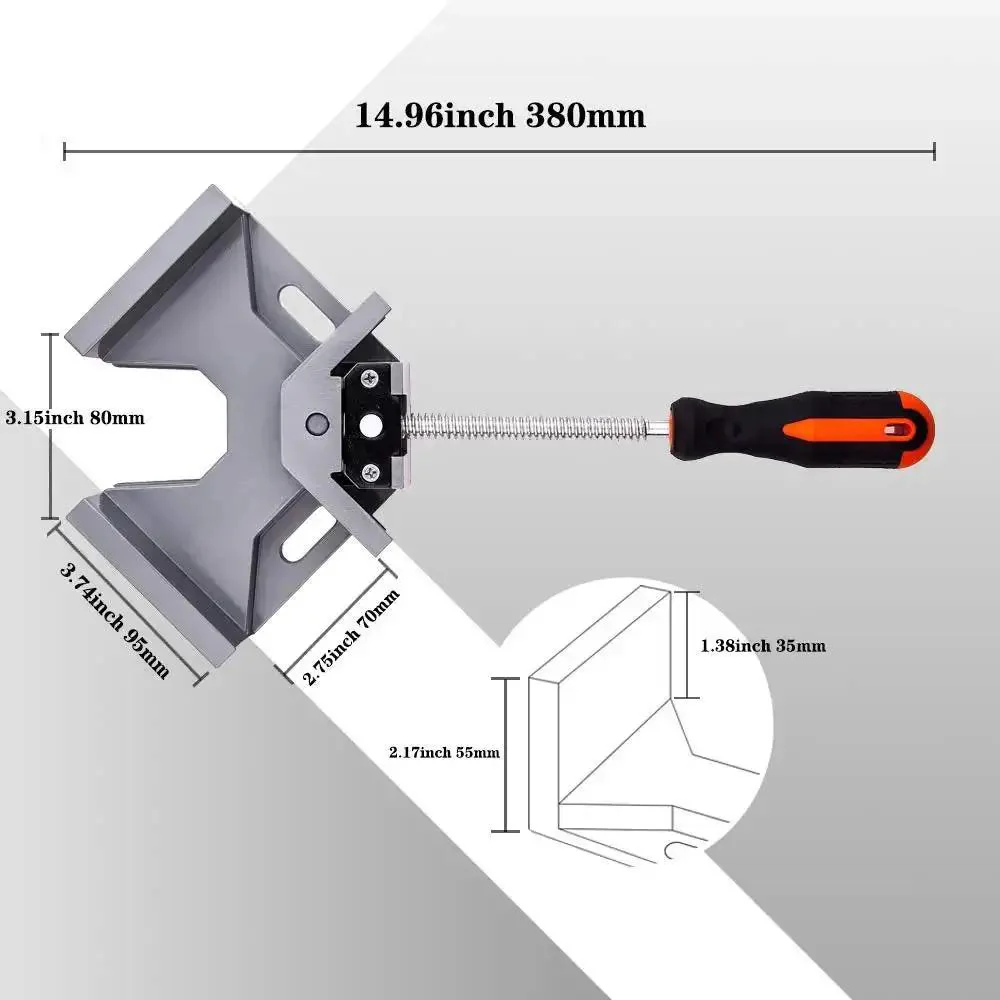 4-Piece Corner Clamp Set, Right Angle 90 Degree Woodworking Clamps With Adjustable Swing Jaw, Aluminum Alloy Frame, Heavy Duty, For Welding And DIY Woodworking, Pro Grade Workshop Essential - Image 6