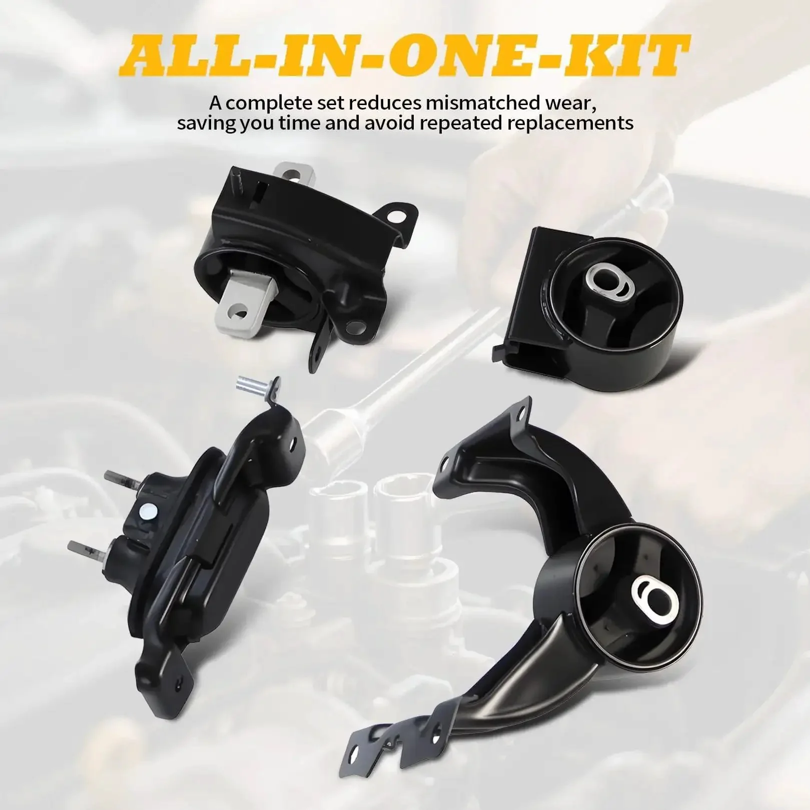4 Piece Engine And Transmission Mount Set For Grand Caravan 2011 To 2020 V6 3.6L Automatic Replacement Mounts For Town And Country CV Routan A5665 A5480 A5589 A5577 Direct Fit Replacement To Restore Performance And Minimize Vibration For A Smooth Quiet - Image 4