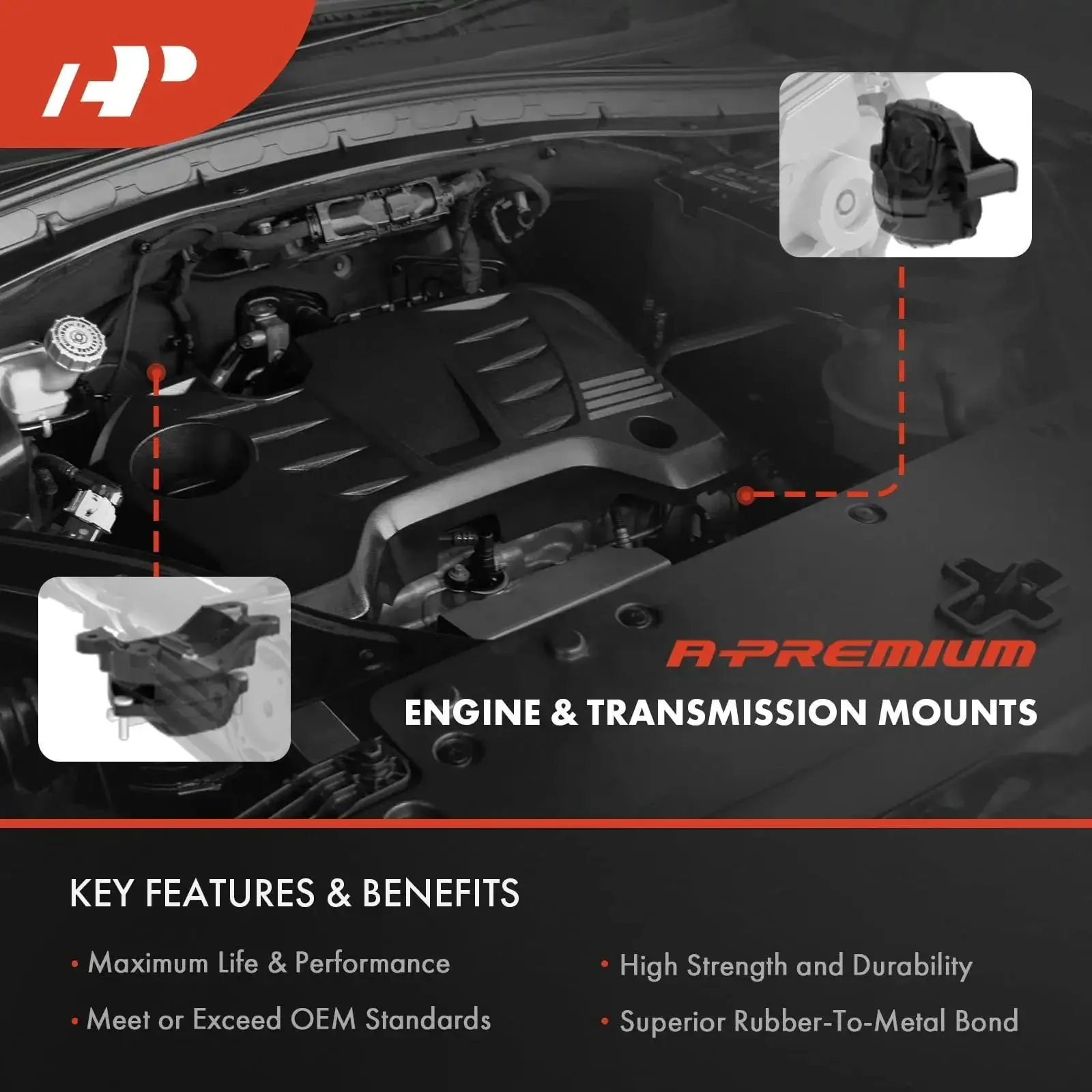 4 Piece Engine And Transmission Mount Set For Mitsubishi Outlander Sport 2011-2021 Lancer 2008-2017 RVR 2011-2021 2.0L 2.4L Replaces 5105511AE 68032586AF - Image 8