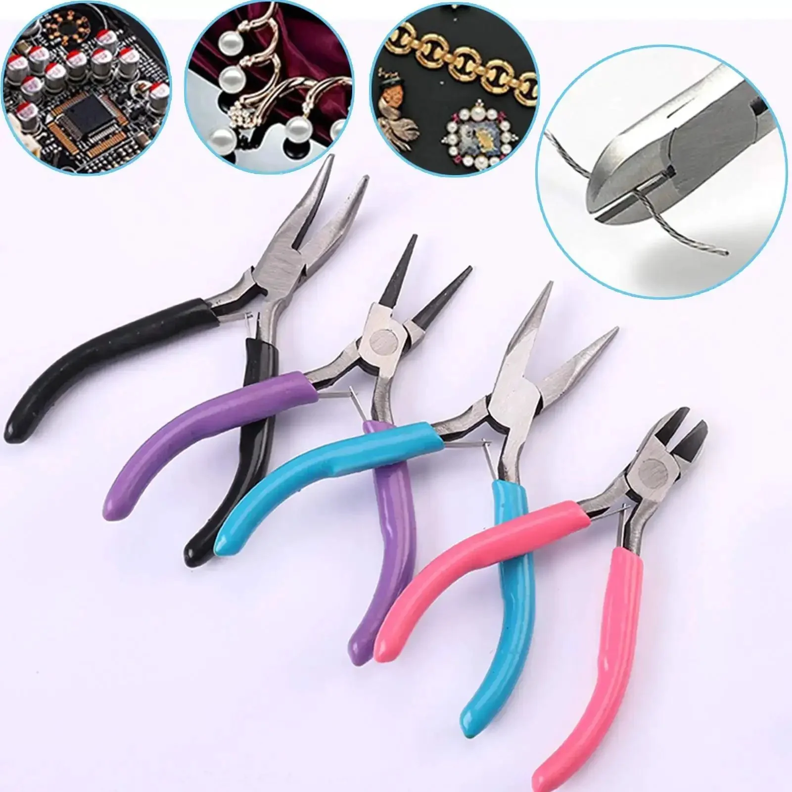 4 Piece Jewelry Pliers Set For Beading And Jewelry Making Including Needle Nose Pliers, Round Nose Pliers, Bent Nose Pliers And Wire Cutter Handy Tools Kit For Bracelet Craft, Wire Wrapping, And DIY Jewelry - Image 8