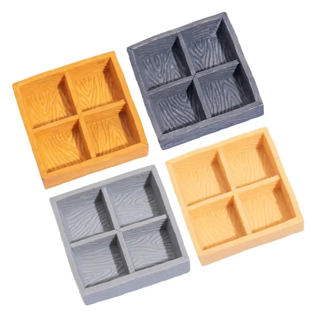 4 Piece Miniature Storage Box for Dollhouse Resin Four Grid Organizer for Candy and Nuts Cool Tiny Items and Mini Scene Decor Portable Home Office Use Anywhere