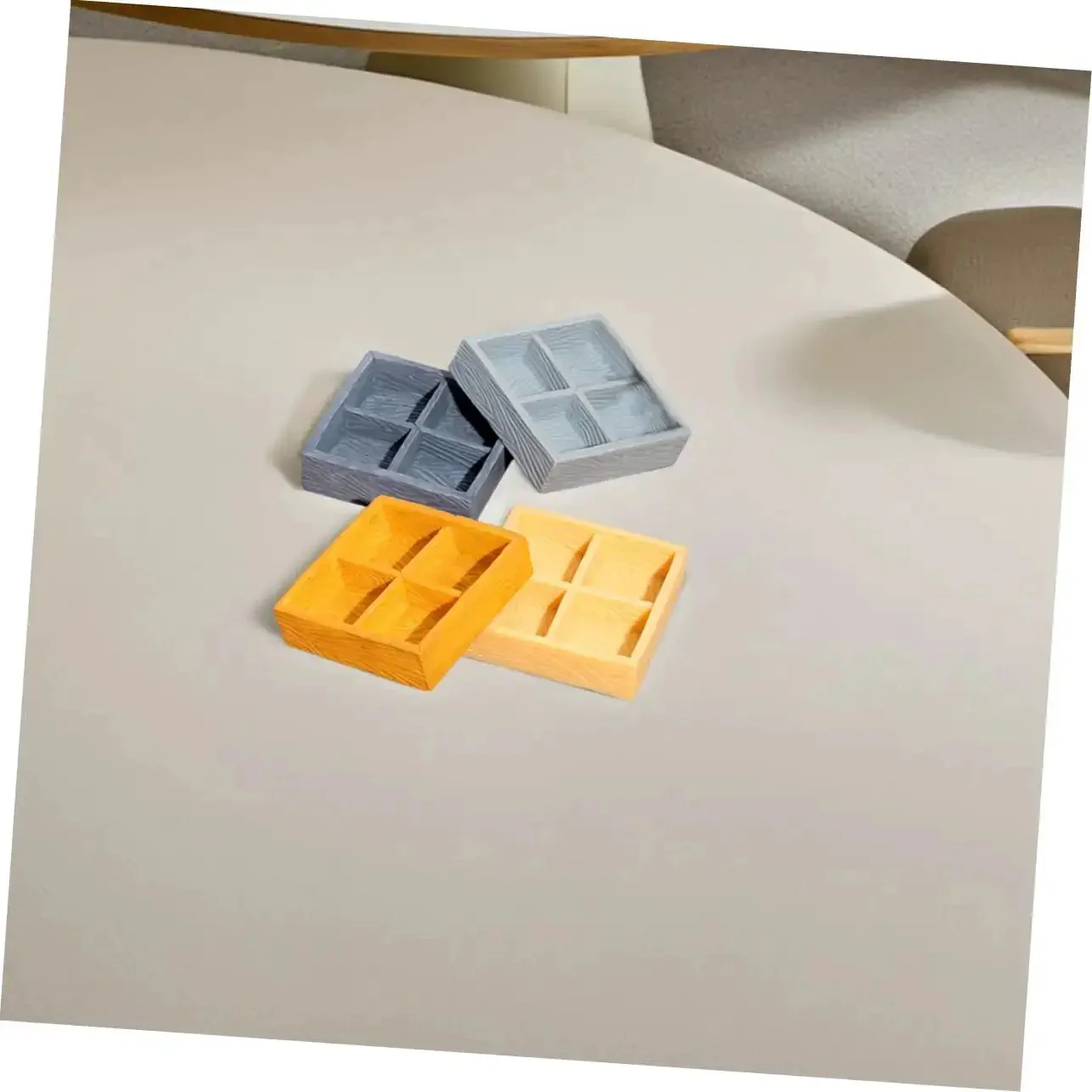 4 Piece Miniature Storage Box for Dollhouse Resin Four Grid Organizer for Candy and Nuts Cool Tiny Items and Mini Scene Decor Portable Home Office Use Anywhere - Image 5