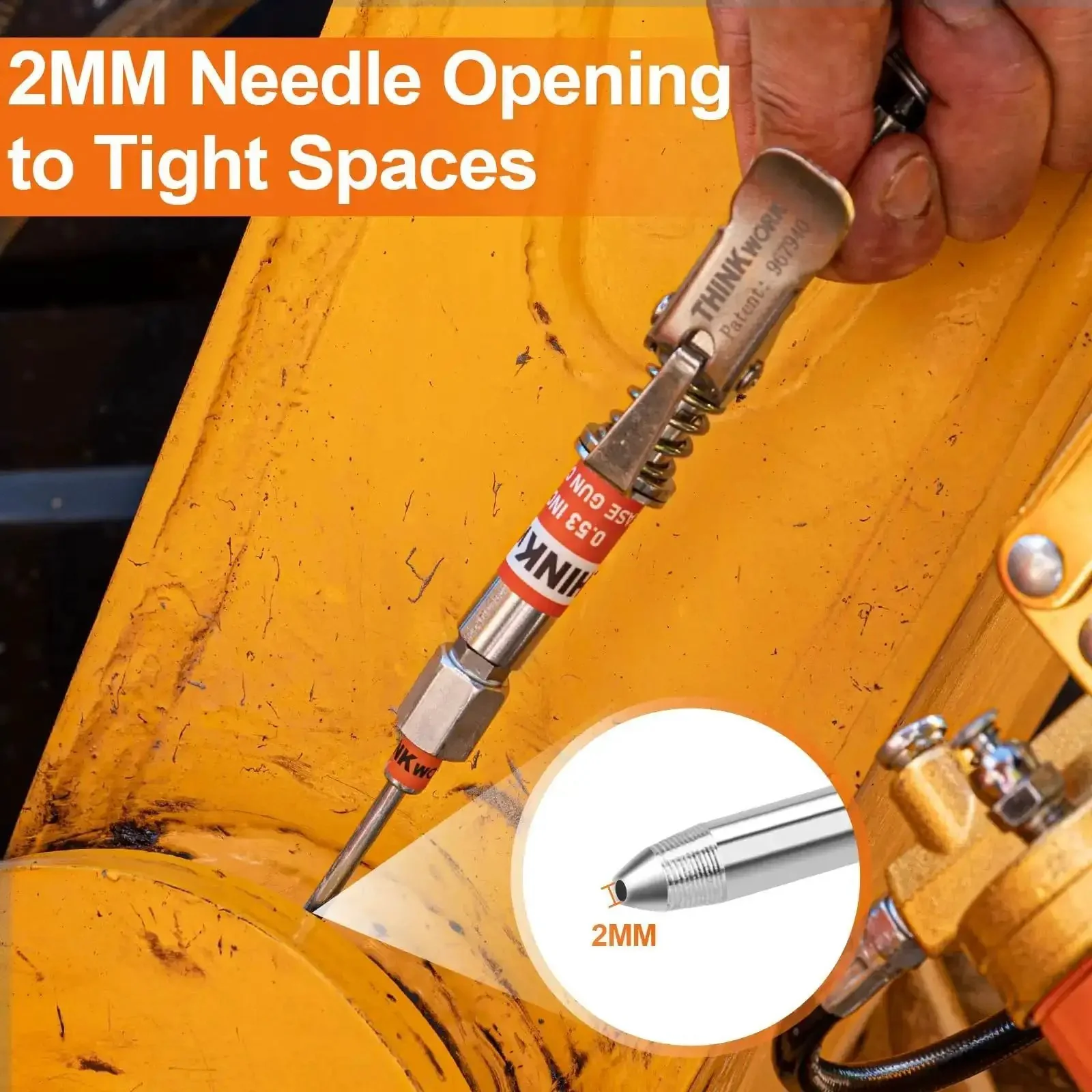 4 Piece Quick Connect Greasing Accessory Kit With 90 Degree Coupler, Grease Needle Dispenser And Nozzles, Cleaning Tool, And Sturdy Portable Storage Box For Reaching Any Grease Fitting On Any Machine - Image 5