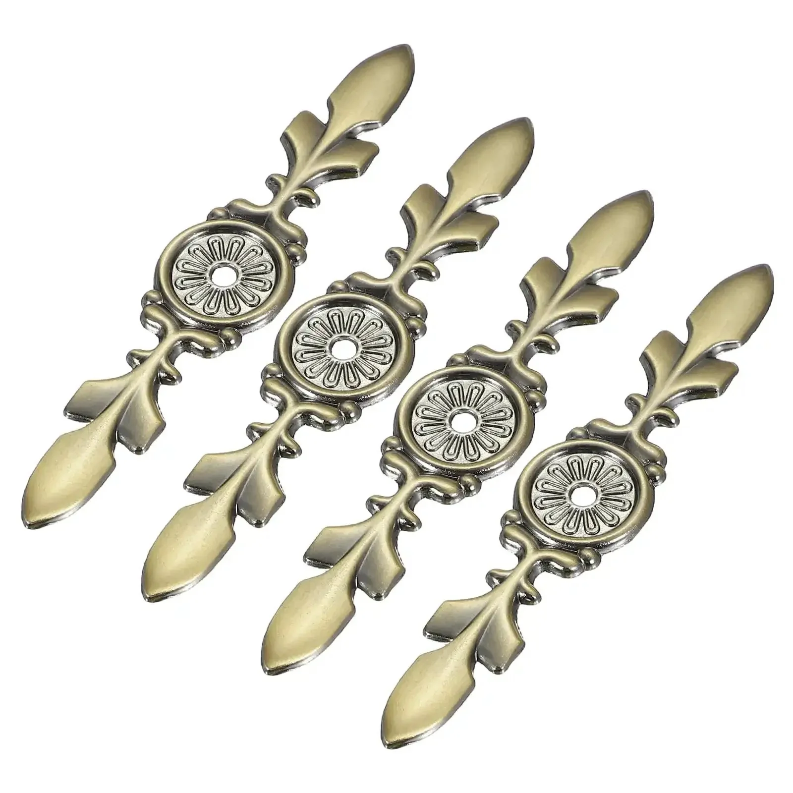 4 Piece Retro Bronze Cabinet Backplate Set For Wardrobes Cupboards And Dressers Zinc Alloy Drawer Knob Back Plates With 5/32 Inch Hole Single Hole Design Durable Electroplated Finish Classic Old School Look