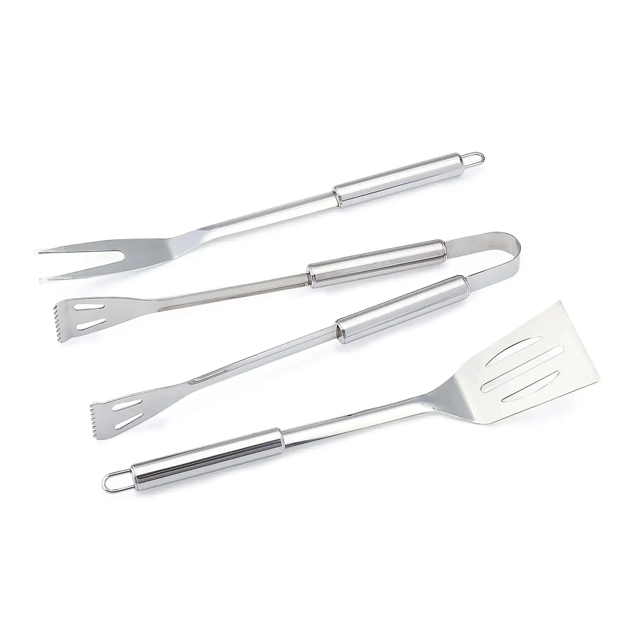 4 Piece Stainless Steel BBQ Grilling Tool Set With Carry Bag Rust-Resistant And Dishwasher Safe Includes Spatula Grill Fork Tongs And Cloth Storage Pouch For Easy Cleanup And Ready To Grill Outdoor Cooking - Image 6