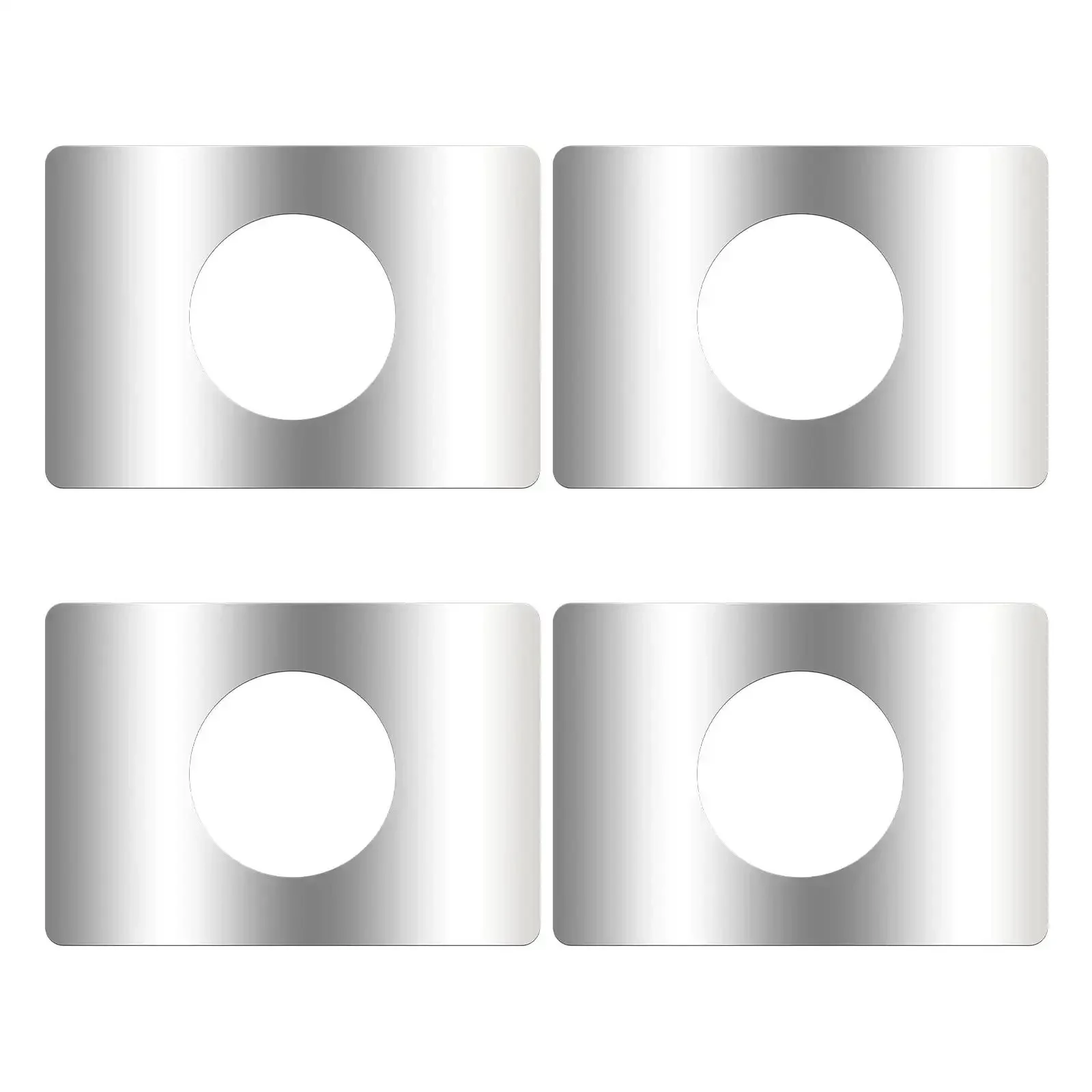 4 Piece Stainless Steel Door Reinforcement Plates Set For Covering Damaged Holes And Fixing Loose Locks Backplate Repair Door Knob Hole Cover Waterproof Rust-Resistant Brushed Finish For Lock Up Solid Security - Image 2