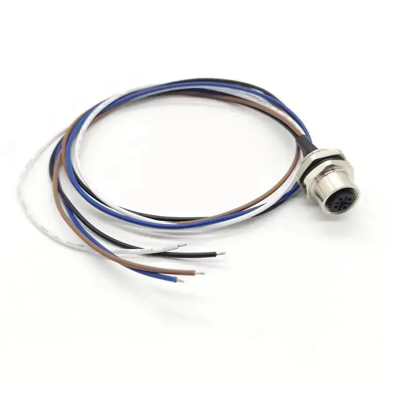 4 Pin A Code M12 Female Connector Cable With Straight Back Mount Waterproof Aviation Socket Unshielded PVC Lead IP67 Sensor Receptacle 0.5 Meter High Durability For Harsh Environments - Image 2