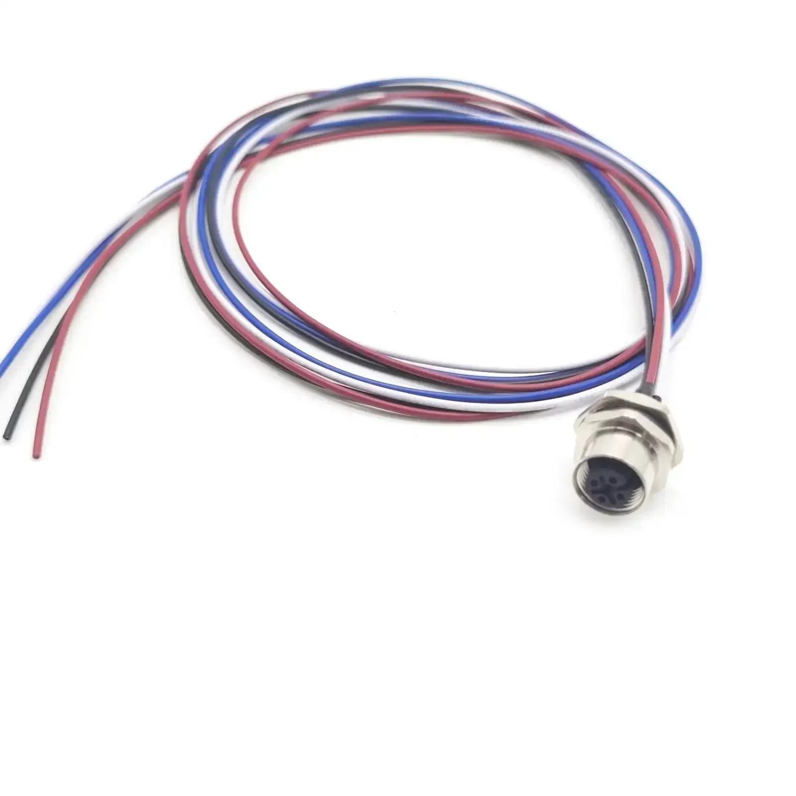 4 Pin A Code M12 Female Connector Cable With Straight Back Mount Waterproof Aviation Socket Unshielded PVC Lead IP67 Sensor Receptacle 0.5 Meter High Durability For Harsh Environments - Image 3