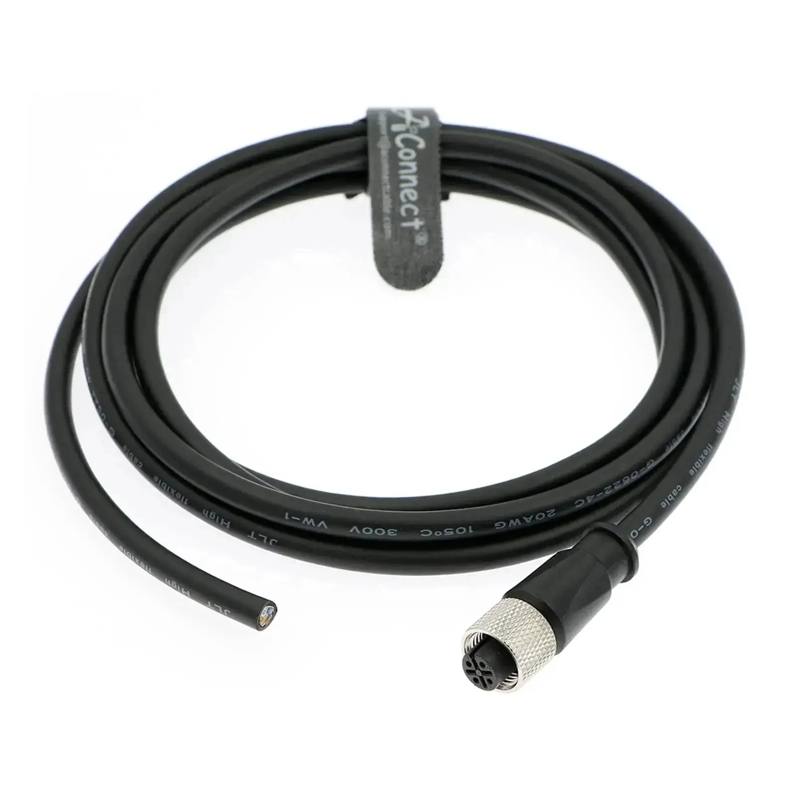 4 Pin M12 A Code Female Straight Connector Aviation Socket Cable For Industrial Cameras And Sensors, Screw Thread, 10 Meter Length, Flying Lead Plug B, Plug And Play Ready, Rugged Heavy Duty Build - Image 4