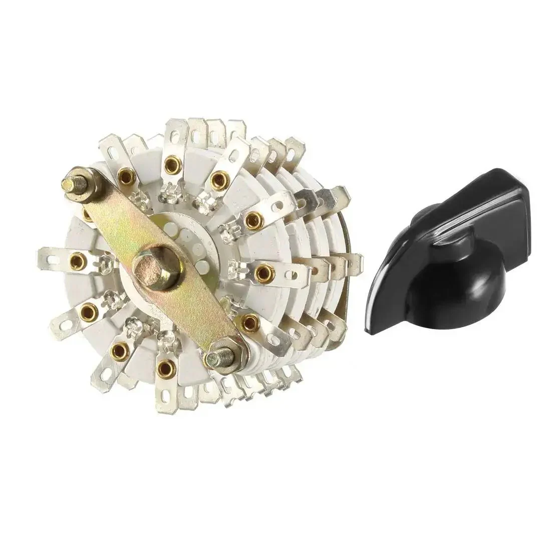 4 Pole 11 Position Rotary Switch Selector With 4 Deck Band Channel And Plastic Knob, 48 Pins, Fits 9.7mm Mount Hole, 6mm Shaft, Shaft Length 11.7mm, Includes Mounting Nut For DIY Electronics And Audio Projects - Image 2