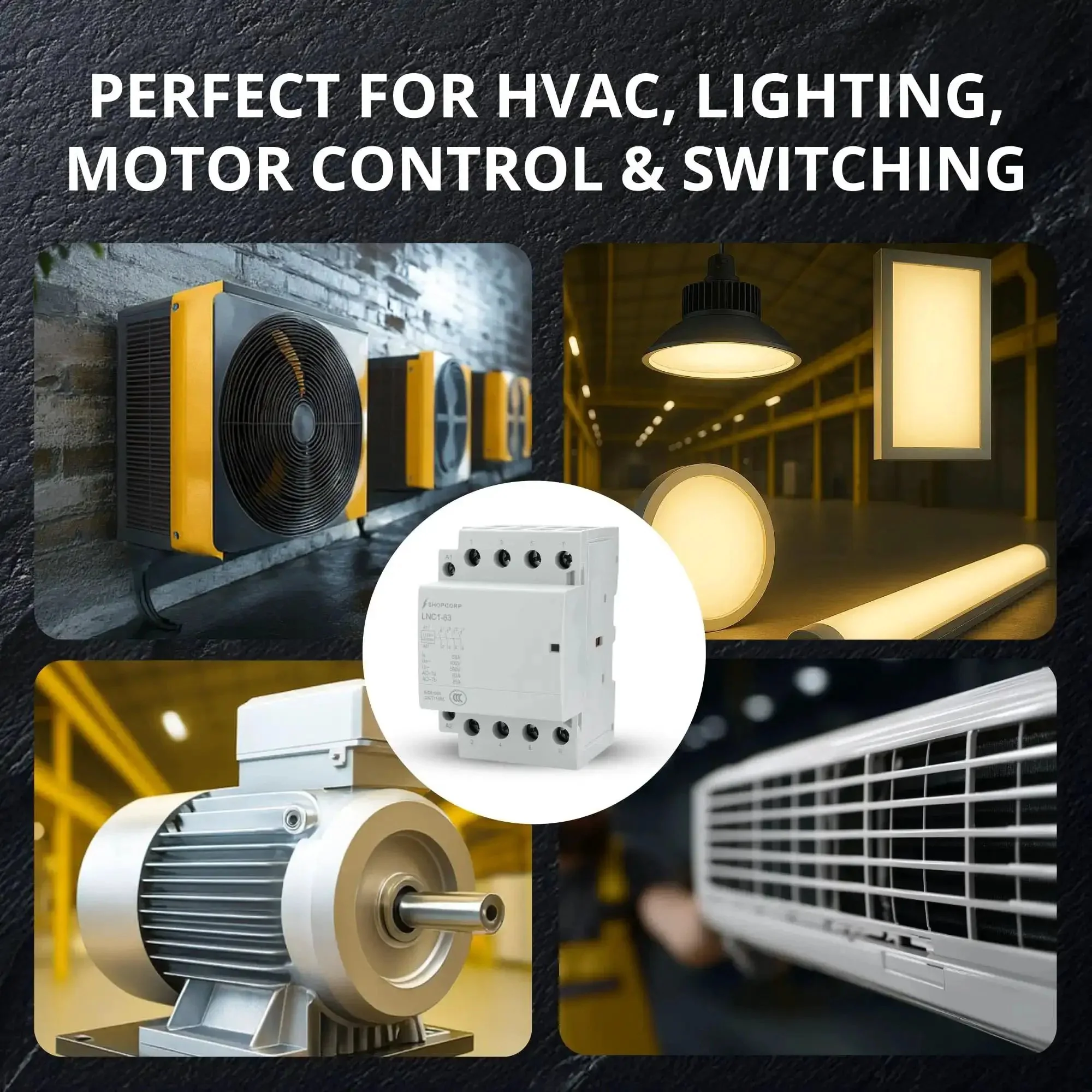 4 Pole AC Contactor With 120V Coil Normally Open, 60A IEC 400V Rating, 110/120VAC Coil, Motor Load Up To 40A And Lighting Load 60A, No-Fuss Silent Operation, DIN Rail Mount Base - Image 3