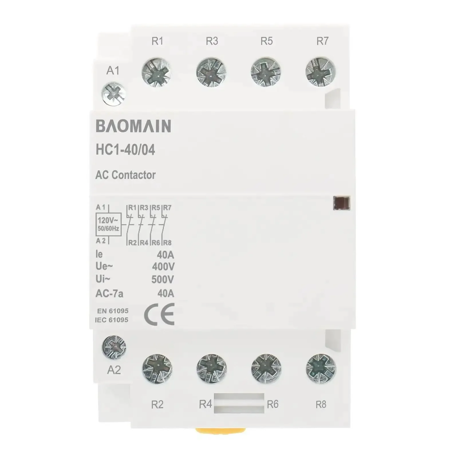 4 Pole Modular Contactor 120V AC 40A Heavy-Duty With 4NC Normally Closed Contacts, DIN Rail Mount, For HVAC Systems, Motors, Pumps And Lighting Control, Fail-Safe Emergency Cutoff Ready - Image 5
