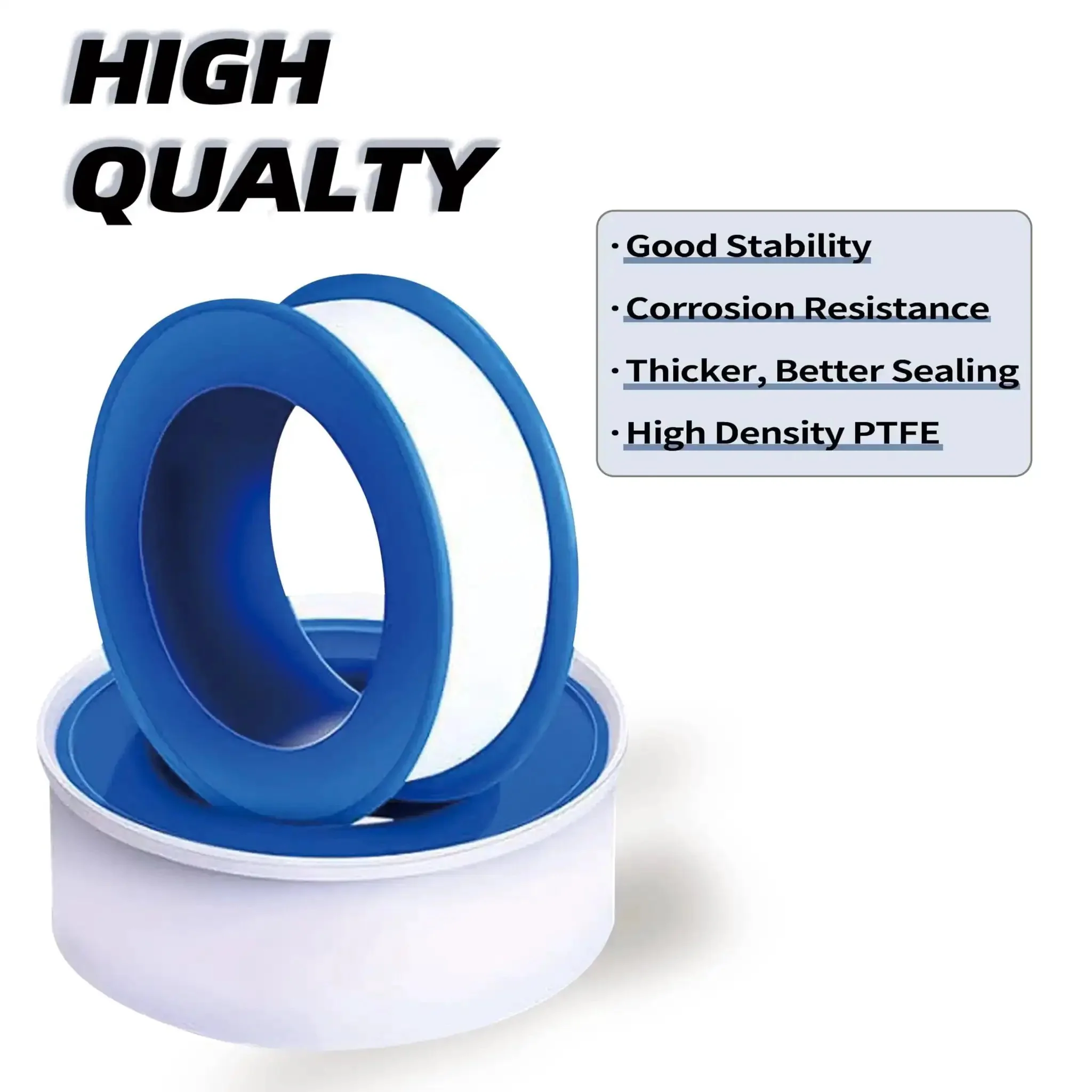 4 Rolls One Half Inch By 520 Inch PTFE Thread Seal Tape Premium Teflon Tape For Plumbing And Shower Heads High Density Leakproof Sealant For Water Pipes DIY Home Plumbing Accessories Comes With Plumbers Hemp - Image 2