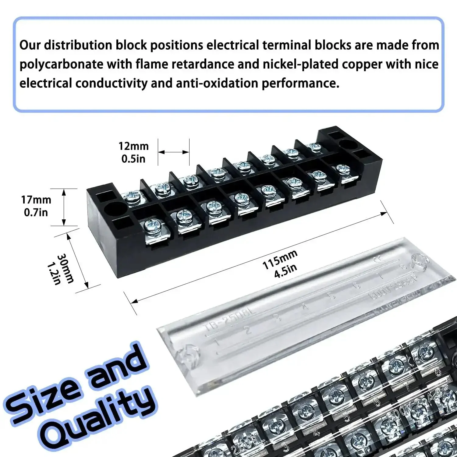 4 Sets 8-Position 600V 25A Terminal Blocks With Cover, Dual Row Ground Bus Bar Wire Screw Terminal Kit, Easy Wiring, Clean Install, Pre Insulated Terminal Strips WW004-2508 - Image 5