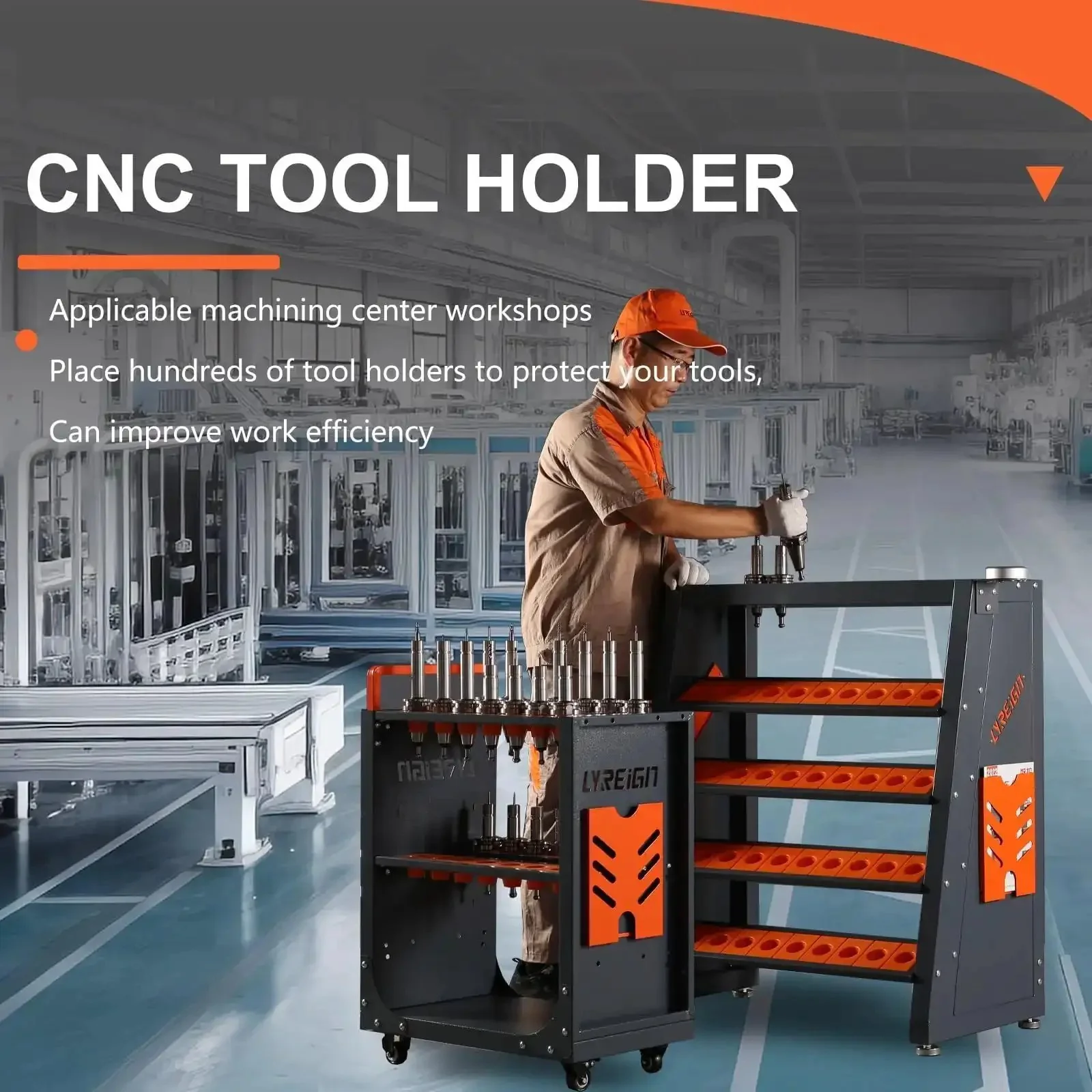 4 Tier CNC Tool Rack With 40 Taper Holder And 70 Capacity CNC Tool Cart Storage Cabinet For Heavy Duty Organization, Easy Access And Portable Shop Grade Tool Storage - Image 6