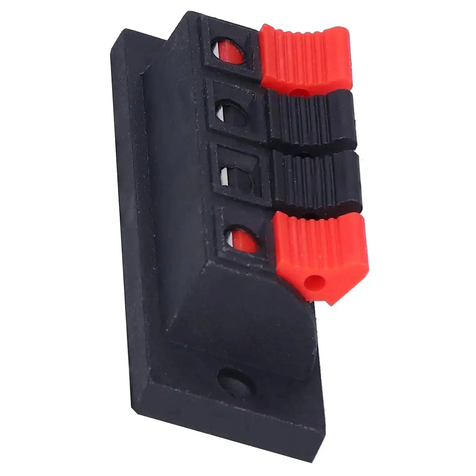 4 Way Speaker Connector Spring Loaded Terminal Kit Black ABS Metal Build For Easy Wiring Handles Zero To Two Hundred Fifty Volts Three Amps Rating Durable Audio Terminal Clips Perfect For Speaker Wire Upgrades And Quick Install - Image 2