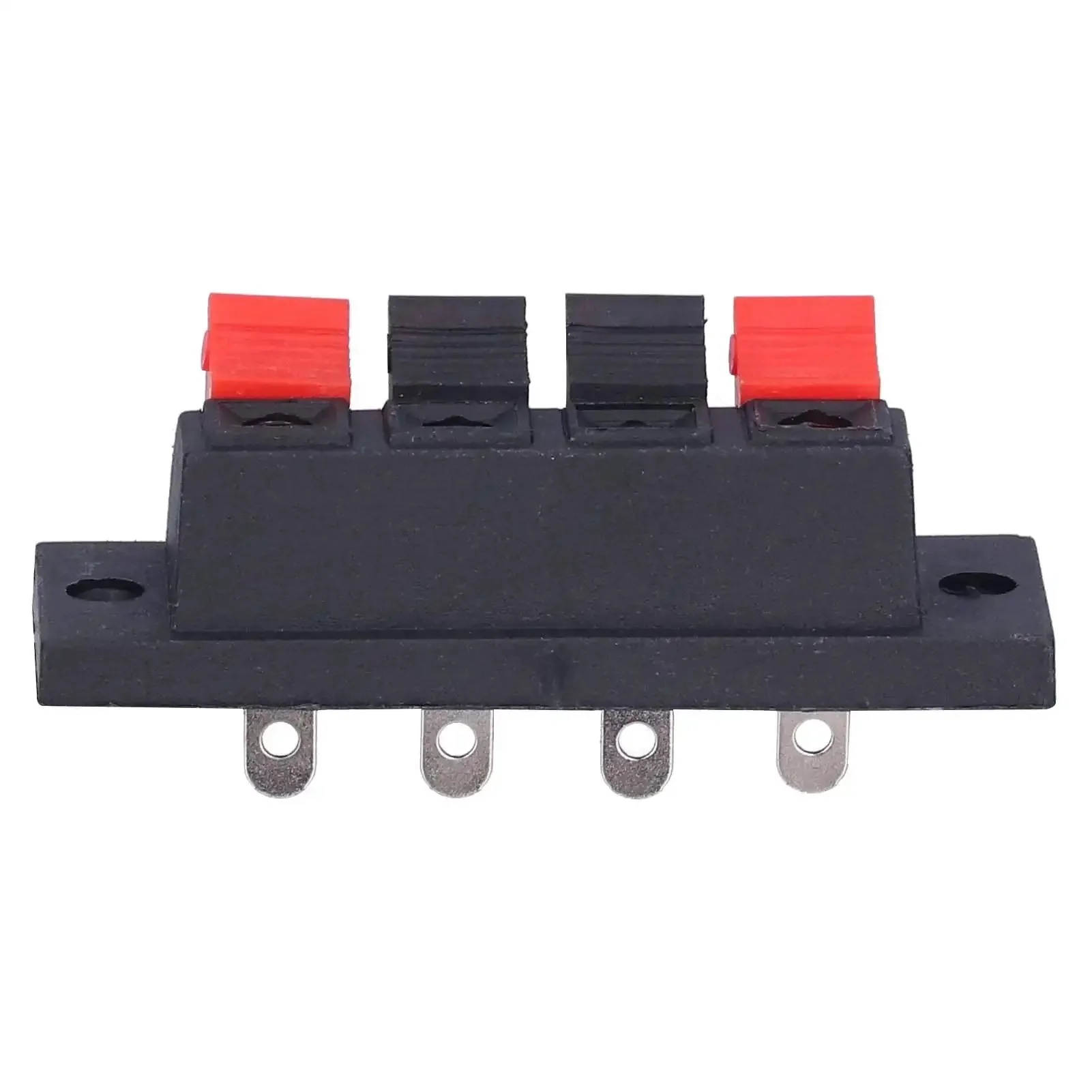 4 Way Speaker Connector Spring Loaded Terminal Kit Black ABS Metal Build For Easy Wiring Handles Zero To Two Hundred Fifty Volts Three Amps Rating Durable Audio Terminal Clips Perfect For Speaker Wire Upgrades And Quick Install - Image 6
