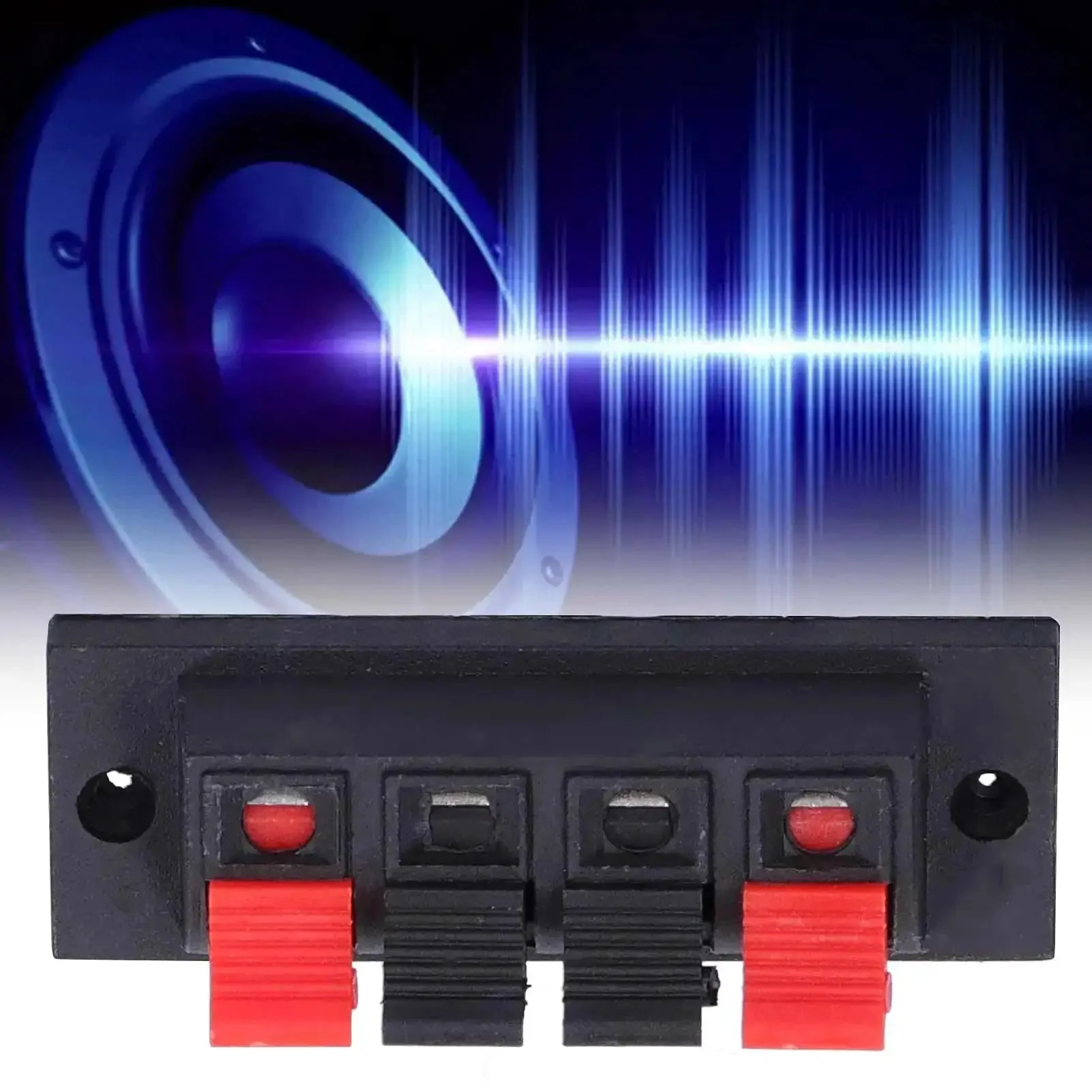 4 Way Speaker Connector Spring Loaded Terminal Kit Black ABS Metal Build For Easy Wiring Handles Zero To Two Hundred Fifty Volts Three Amps Rating Durable Audio Terminal Clips Perfect For Speaker Wire Upgrades And Quick Install - Image 8