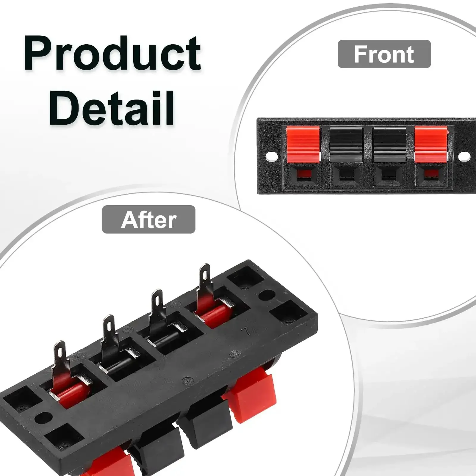 4 Way Spring Terminal Clip Push Release Connector Plate Jack Socket Speaker Terminal Strip Block Test Clip WP4 10 Pack 6 Pieces Red Black Polarity Coding For Pro Audio Gear - Image 4
