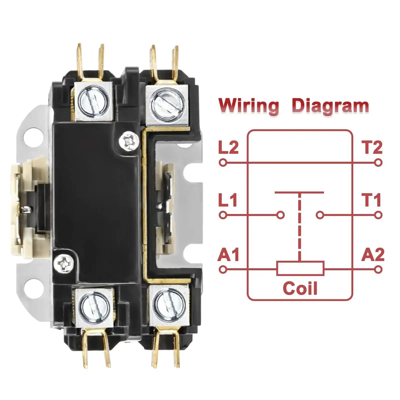 40 Amp 1 Pole Definite Purpose Contactor With 24V AC Coil Heavy Duty HVAC Replacement For C140A Models UL Listed Drop In Replacement For Air Conditioning Compressors And Heat Pumps - Image 7