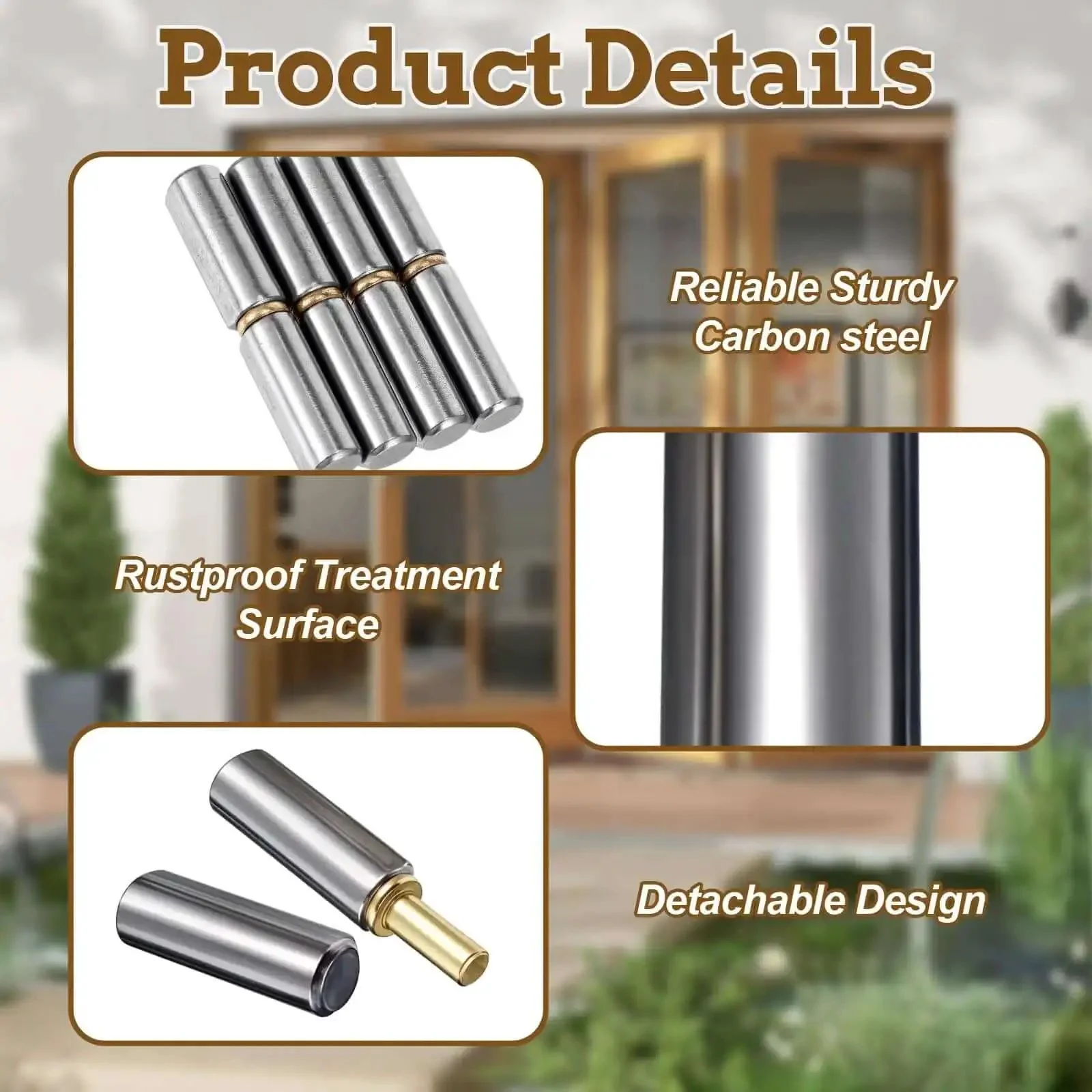 40 Pack Weldable Barrel Hinges Two And A Half Inch By Three Eighth Inch Heavy Duty Weld On Bullet Hinges Carbon Steel Detachable Gate Door Fittings For Swing Doors Trailers And Ramps - Image 6