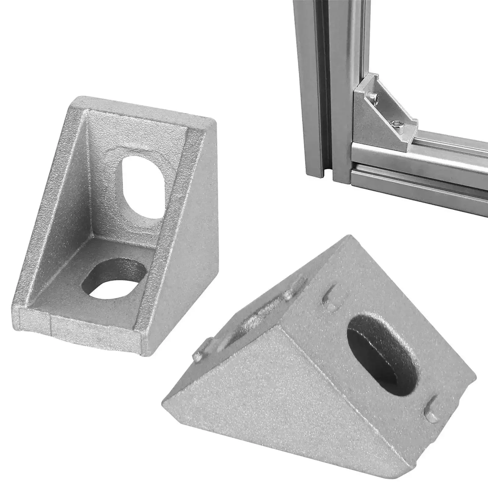 40 Piece 2020 Aluminum Extrusion Corner Brackets Set Heavy Duty Right Angle T Slot Joints For 2020 Series Aluminum Profiles 6mm Slot Rust Resistant Cast Aluminum Durable Corner Braces For Solid Frame Builds - Image 3