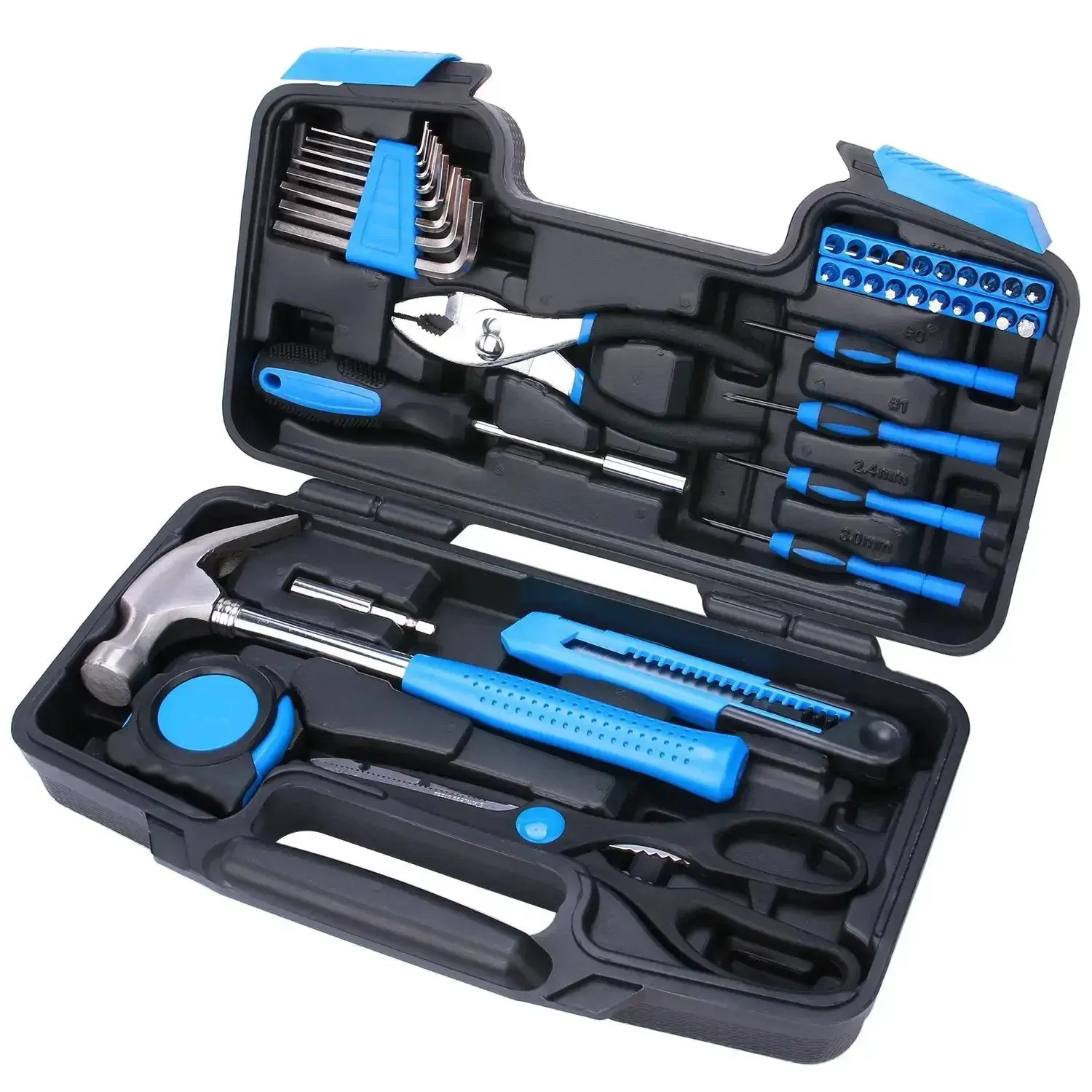 40 Piece All Purpose Tool Kit For Home Garage Office And Dorm Use Durable DIY Ready Handyman Set With Everything You Need For Assembly Repairs Picture Hanging And Everyday Projects