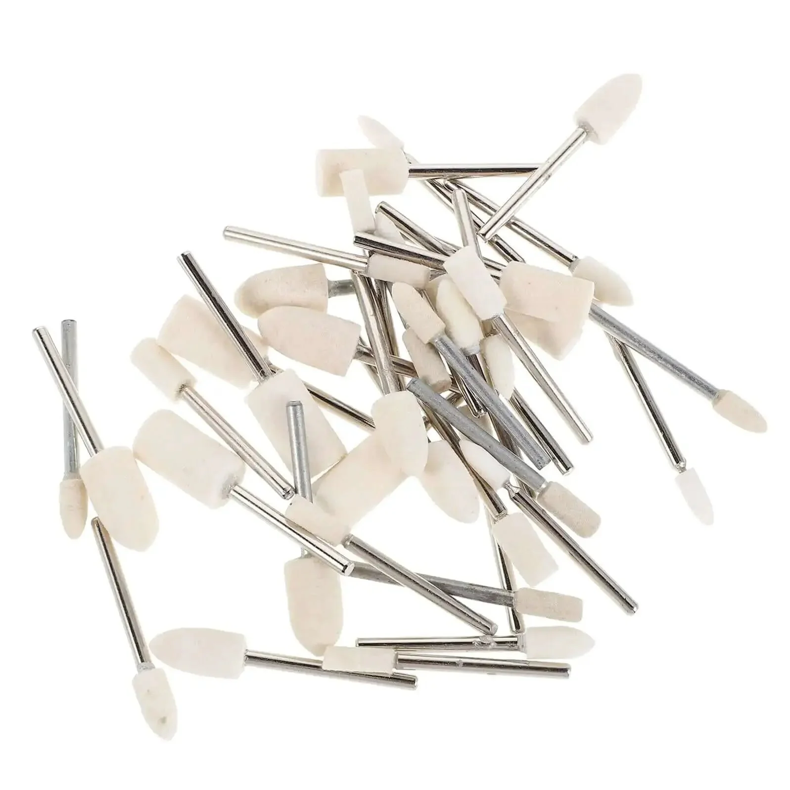 40 Piece Wool Felt Polishing Wheel Set With One Eighth Inch Shank For Drill Buffing Attachments Ideal For Jewelry Wood And Metal Finishing Cylinders And Tapered Polisher Attachments