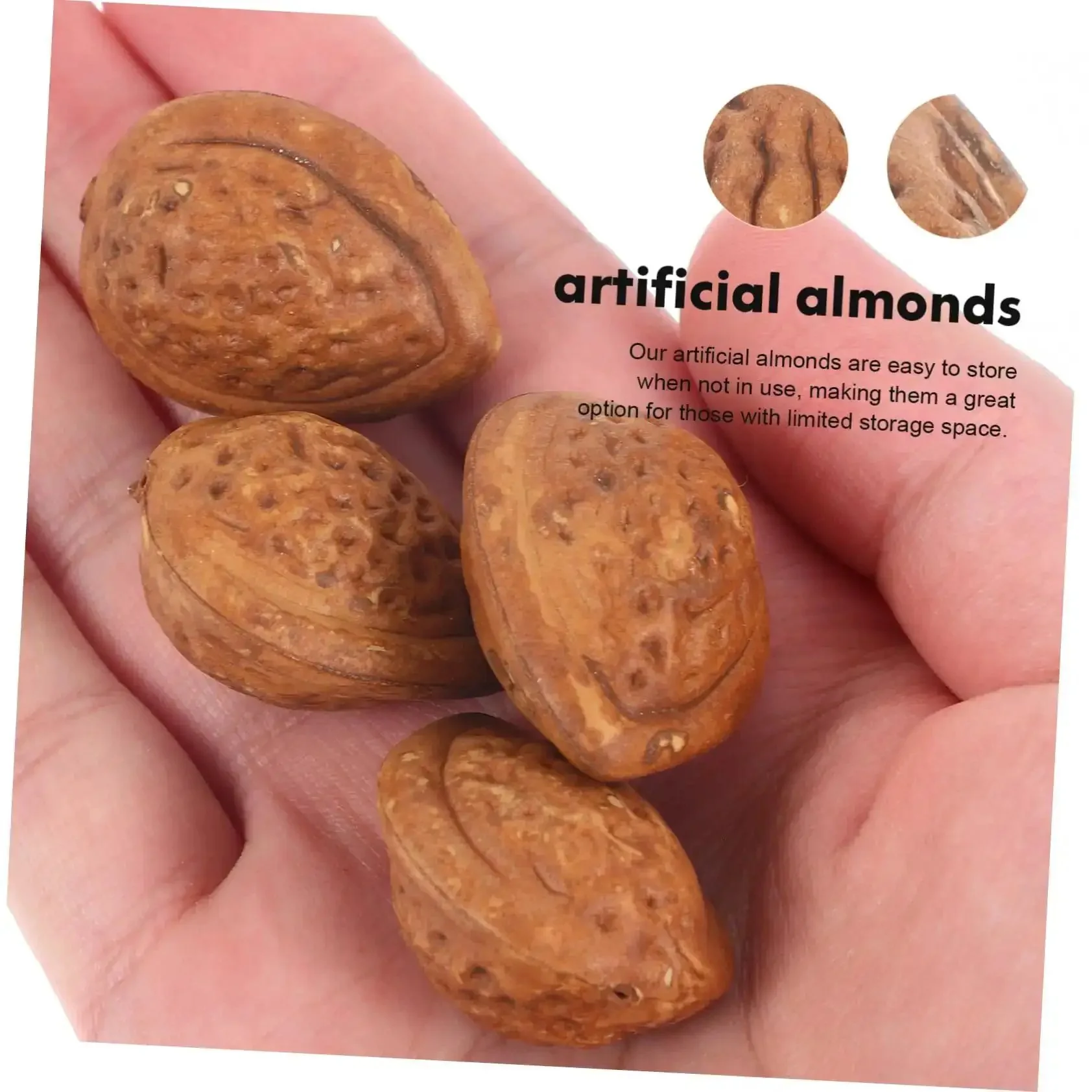 40 Realistic Faux Almonds For Crafts And Food Photography, Lifelike Artificial Nuts For Home Decor, Miniature Displays, Table Centerpieces, And Food Styling Props - Image 7
