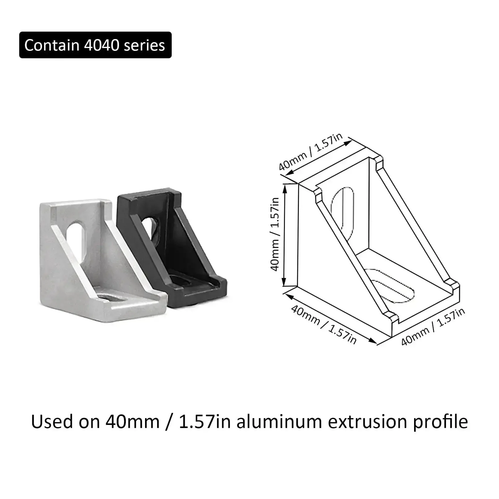 40 Series Aluminum Extrusion Connectors Kit With 4040 Corner Pieces, L Brackets, T Slot Nuts And M8 Bolts Built Tough For D IY Projects, Heavy Duty 40mm Profile Rail Fasteners, 20 Sets And 40 Screws - Image 7