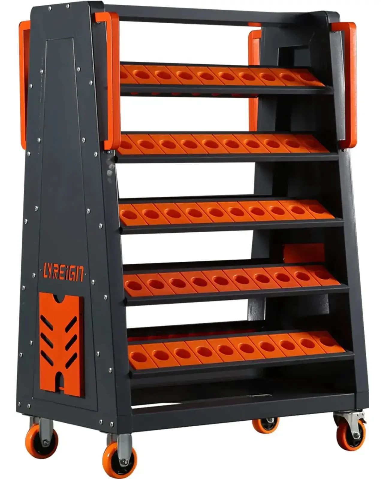 40 Taper CNC Tool Cart With Five Tier Rolling Stand And Wheels Mobile Tool Holder For CNC Lathes 40 Taper Tool Holder Set CNC Tool Organizer And Storage Cart For Shop Garage Storehouse