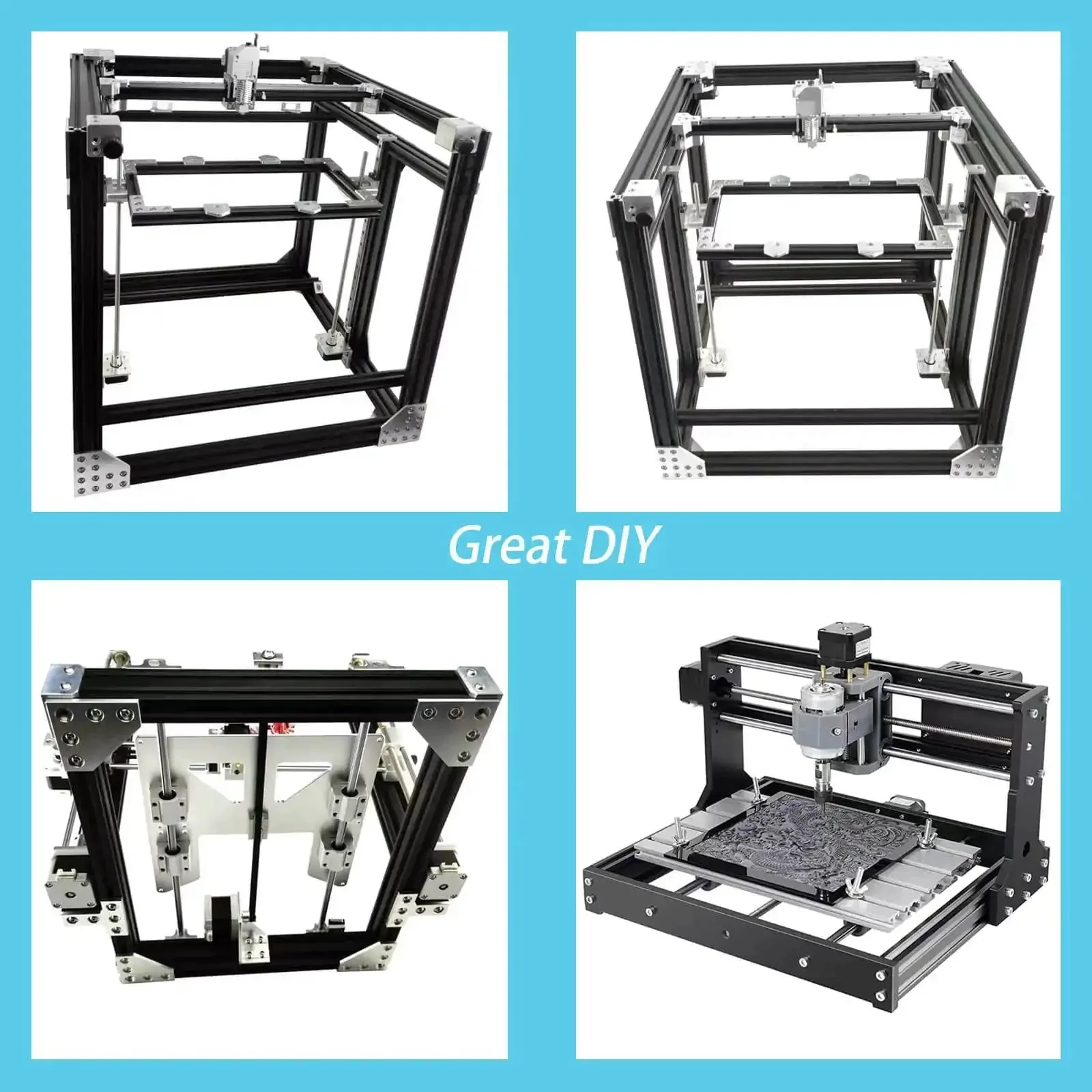 4080 T Slot Aluminum Extrusion for 3D Printer Frames and CNC DIY Builds Black Anodized 500mm by 20mm Heavy Duty Framing for Automation Equipment Workbenches Lasers Stands and Precision Machinery - Image 4