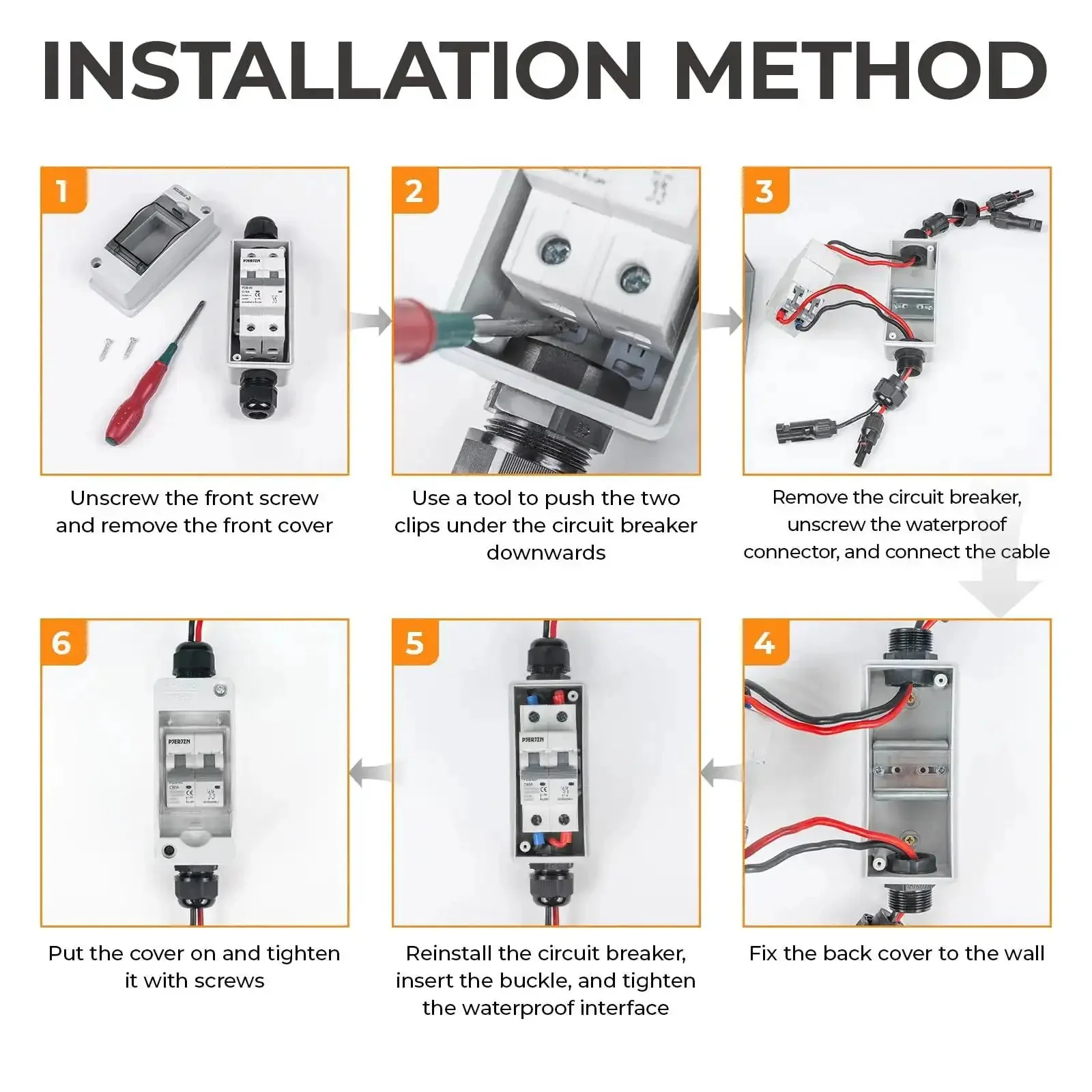 40Amp 550V DC Solar Panel Disconnect Switch For Solar PV Homes Mini Circuit Breaker Box Easy Install With Premium Copper Coil Wide Handle Battery Ready Safety Switch For Solar Power - Image 4