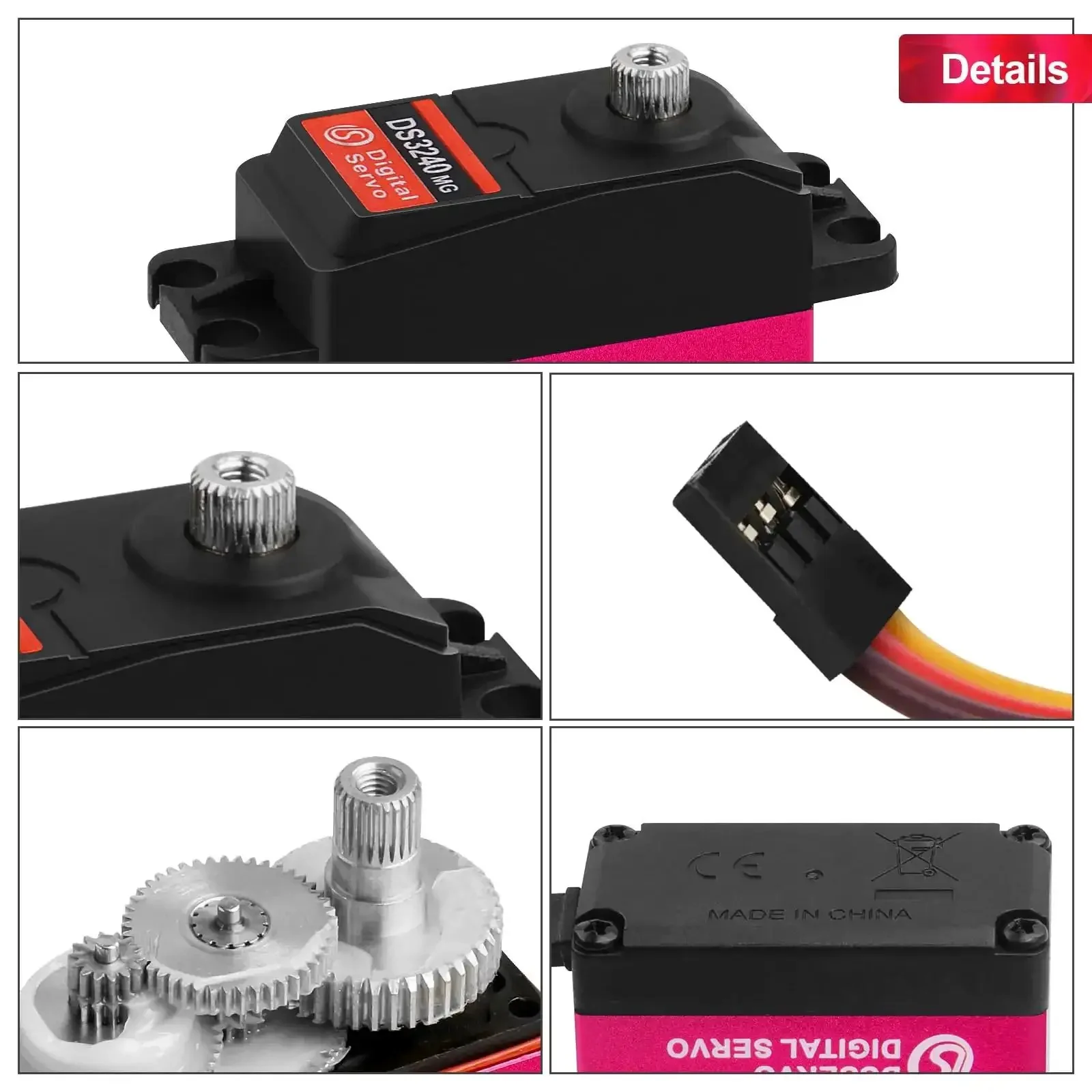 40kg High Torque RC Servo Digital Full Metal Gear Waterproof With 25T Servo Horn Compatible With 1 Eighth 1 Tenth 1 Twelfth RC Cars Crawler Robots 180 Degree Control And Fast Response For Heavy Duty RC Builds - Image 4