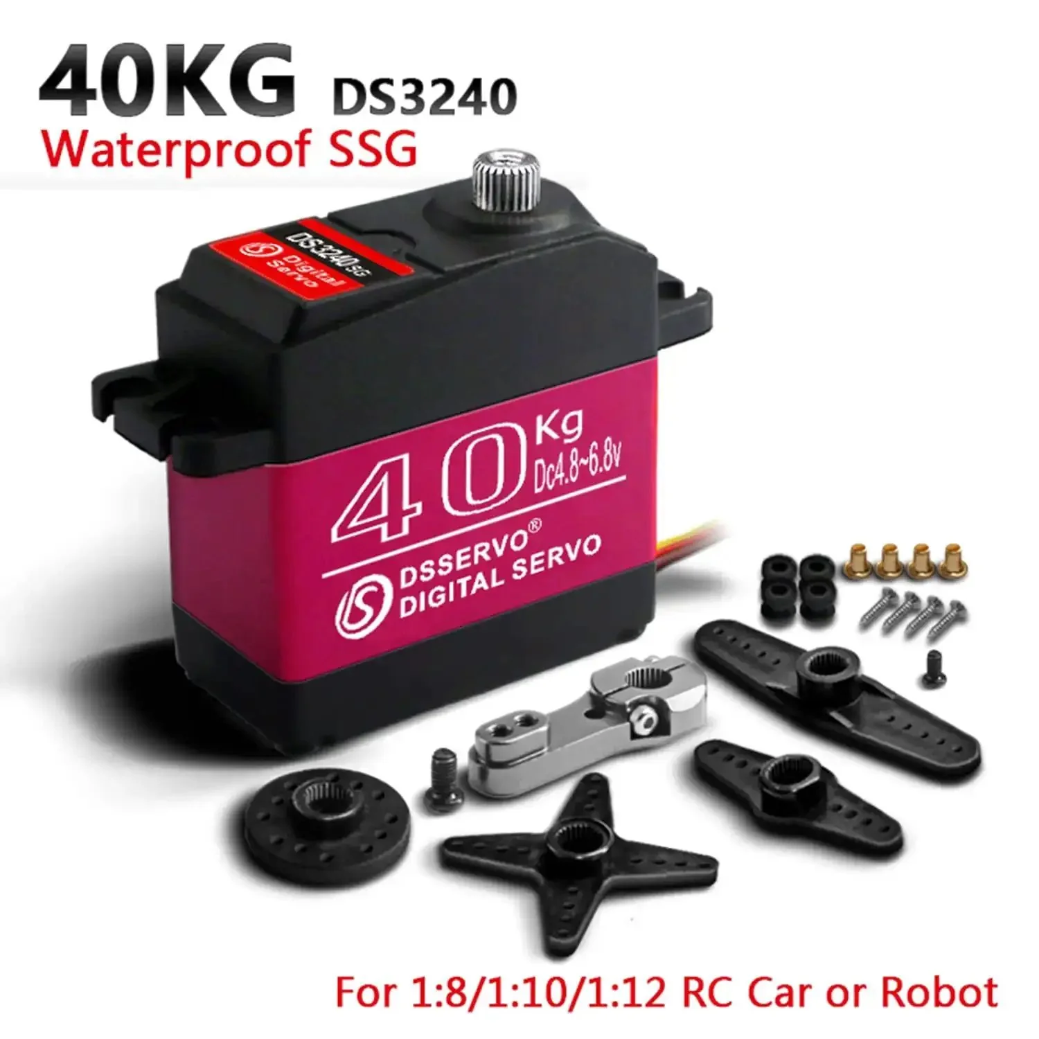40Kg High Torque RC Servo With Metal Gear Digital HV 6.8V 180 Degree Swing For One-Eighth And One-Tenth Scale RC Cars Fast Response Precise Control Durable Aluminum Machined Gear - Image 5