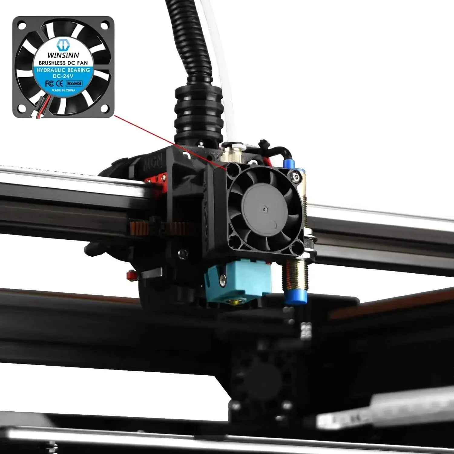 40mm 24V Brushless Cooling Fan 40x10mm With 1m Cable Hydraulic Bearing 5000 RPM For Ender 3 CR10 3D Printers XH 2.54 2PIN Connector Plug And Play Installation For DVRs PCs And Small Electronics - Image 2