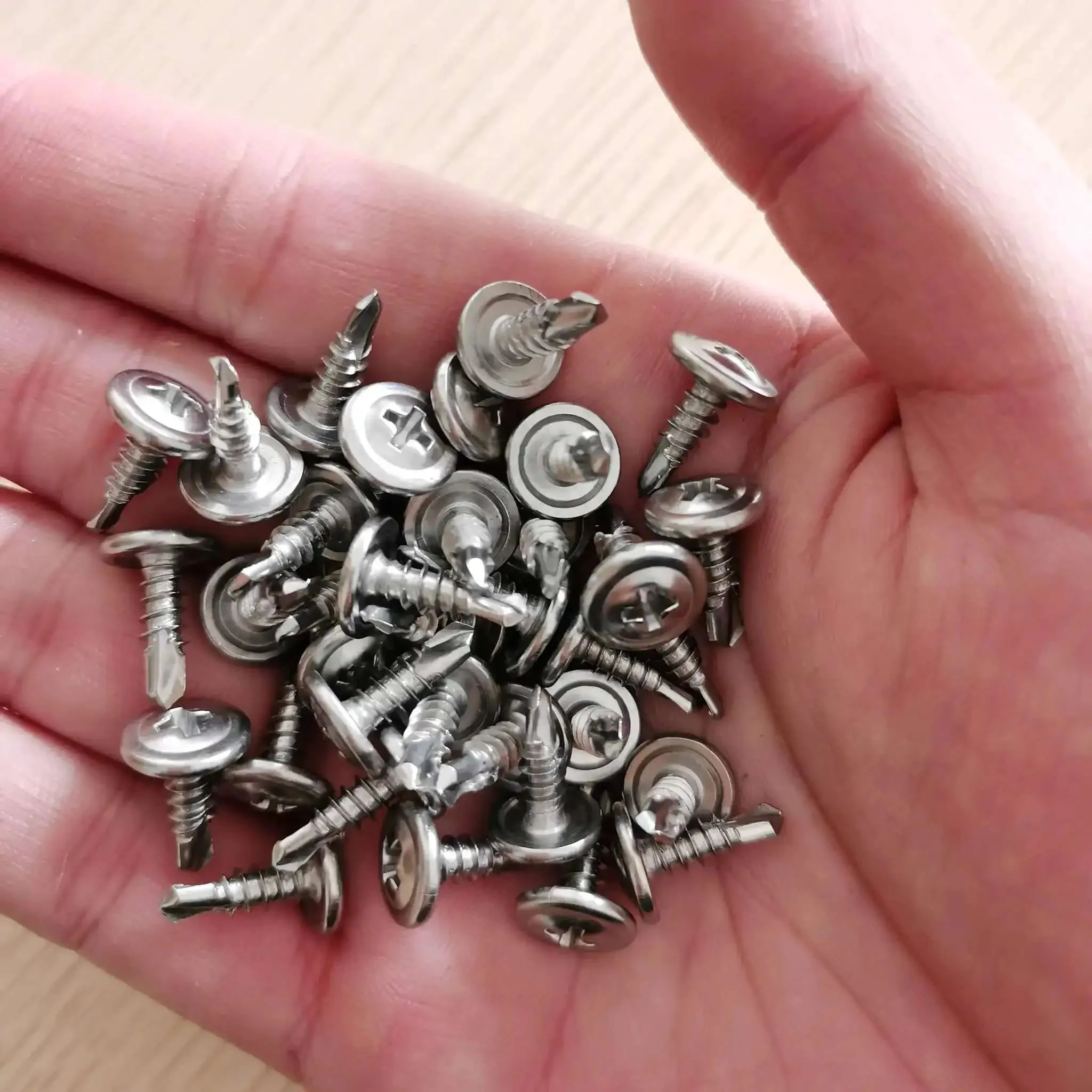 410 Stainless Steel Self Drilling Screws Assortment Kit With Wafer Head Phillips Drive Tek Screws For Sheet Metal Modified Truss Head Includes Eight By One Half Inch Eight By Three Quarter Inch And Eight By One Inch - Image 3