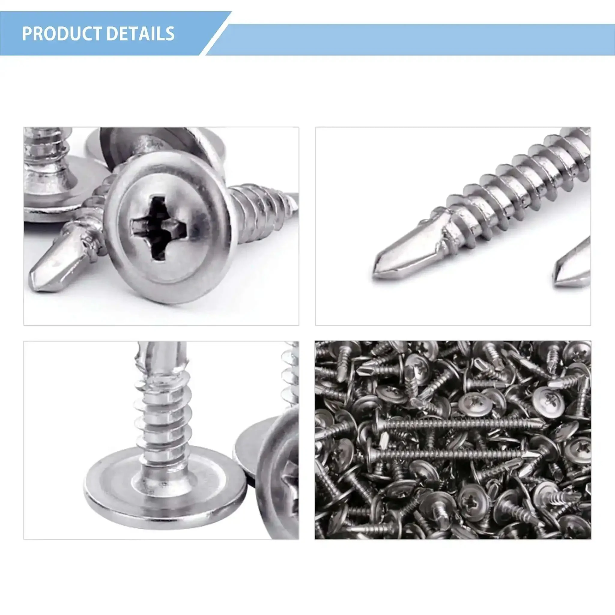 410 Stainless Steel Self Drilling Screws Assortment Kit With Wafer Head Phillips Drive Tek Screws For Sheet Metal Modified Truss Head Includes Eight By One Half Inch Eight By Three Quarter Inch And Eight By One Inch - Image 4