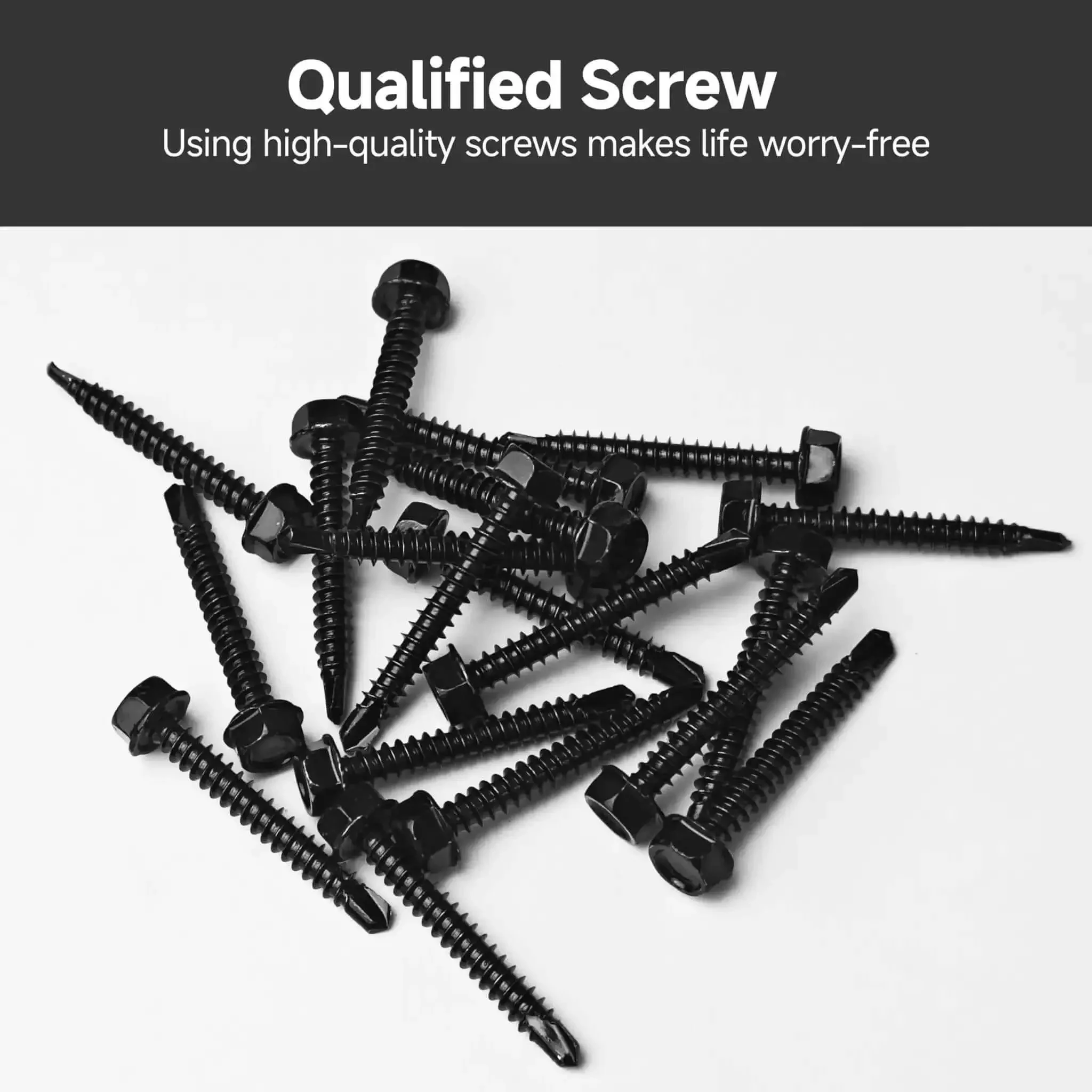 410 Stainless Steel Self Drilling Screws Kit For Metal With Hex Head And Black Oxide Finish Pro Grade, 155 Piece Assortment Of Number Eight And Number Ten Self Tapping Sheet Metal Screws In One Half Inch To One And One Half Inch Lengths - Image 2