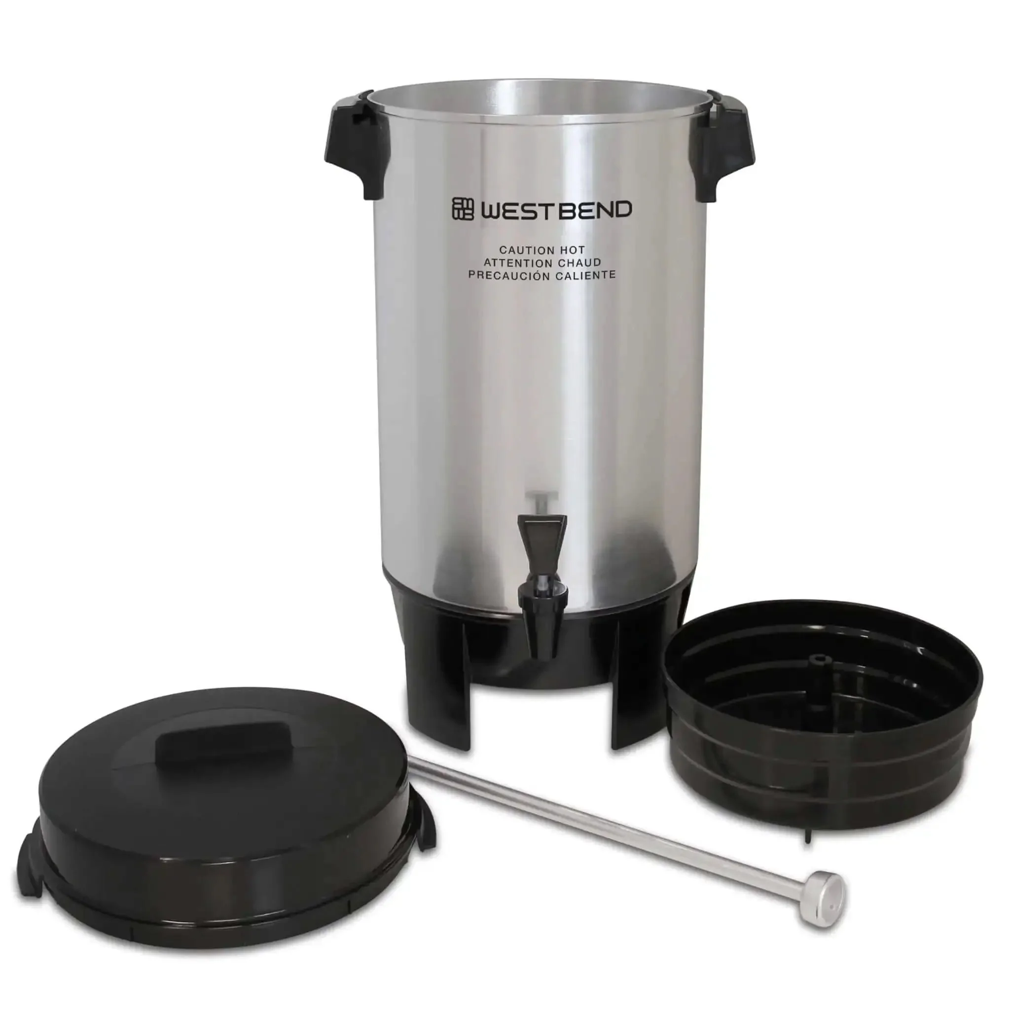 42-Cup Coffee Urn With Automatic Temperature Control, Quick One Cup Per Minute Brew, Easy Cleanup, In-Basket Measuring Guide, Ready Light, Large-Capacity Silver Server - Image 5