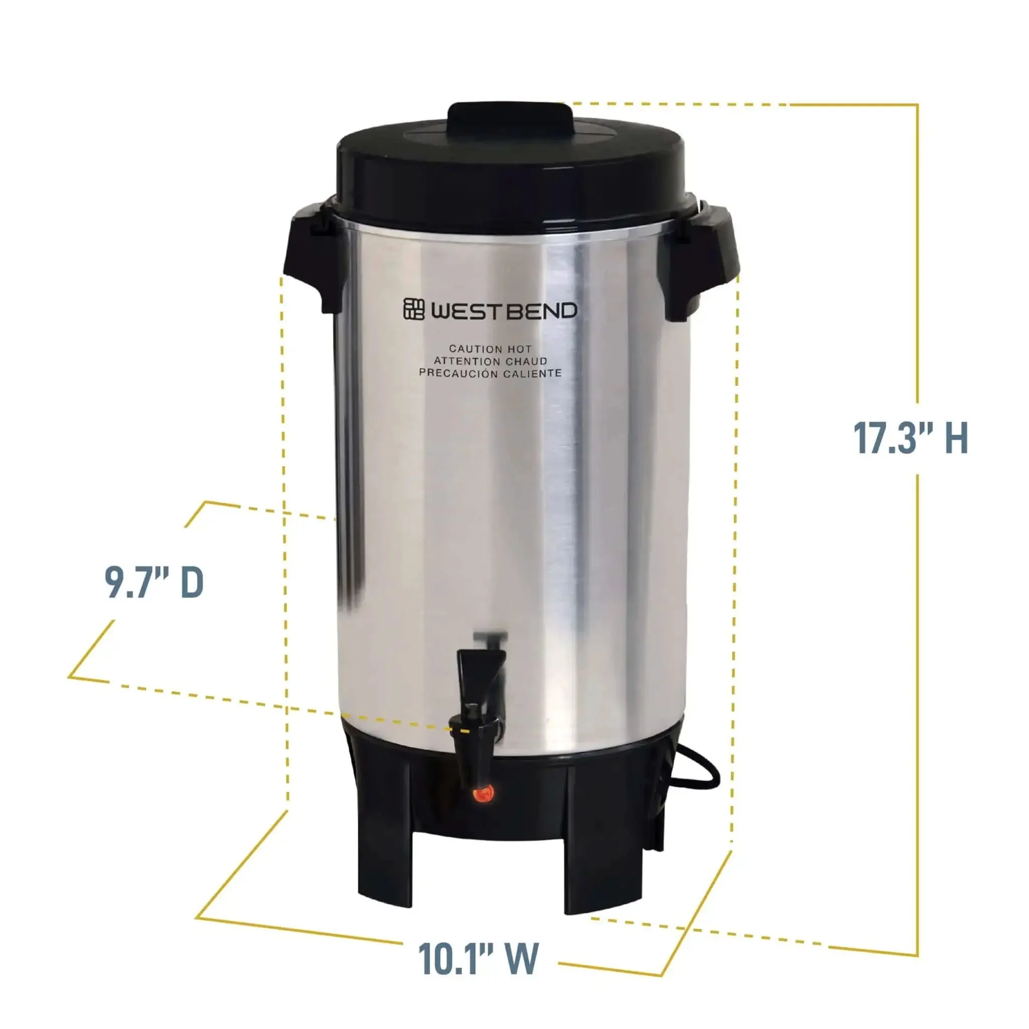 42-Cup Coffee Urn With Automatic Temperature Control, Quick One Cup Per Minute Brew, Easy Cleanup, In-Basket Measuring Guide, Ready Light, Large-Capacity Silver Server - Image 6