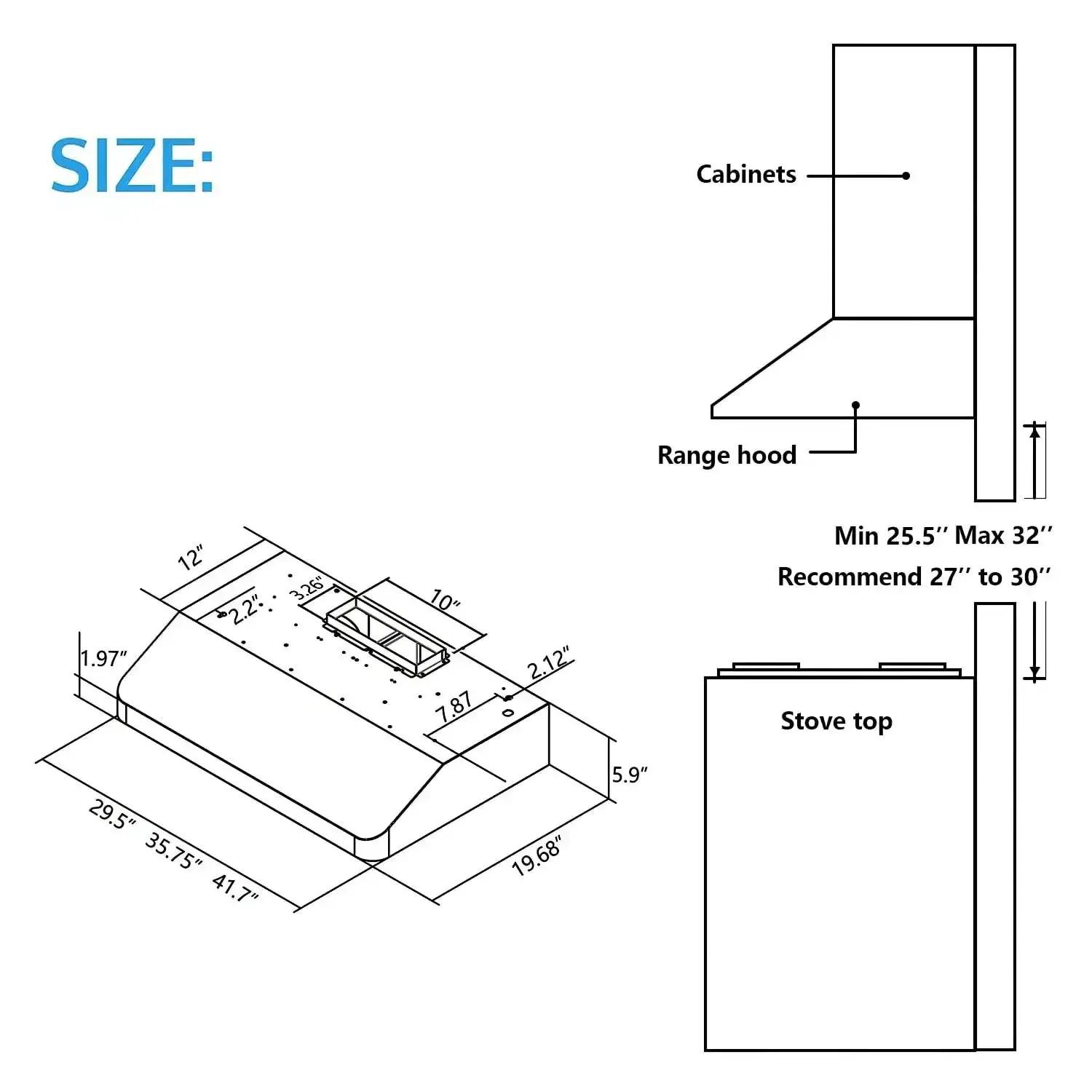 42 Inch Under Cabinet Range Hood With 900 CFM Dual Motors, Four Speed Gesture Sensing And Touch Control, Stainless Steel Kitchen Vent With Three Baffle Filters, Ultra Quiet Heavy Duty Design For Quick Smoke And Odor Removal - Image 3