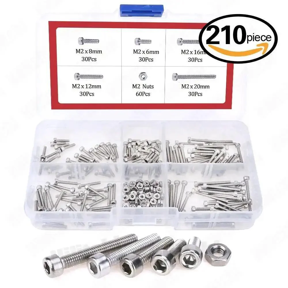 420 Pieces M2 And M3 Stainless Steel Hex Socket Head Cap Screws And Nuts Kit With Organizer Box 304 Stainless Fasteners Set For DIY Projects Electronics And Small Machinery - Image 5