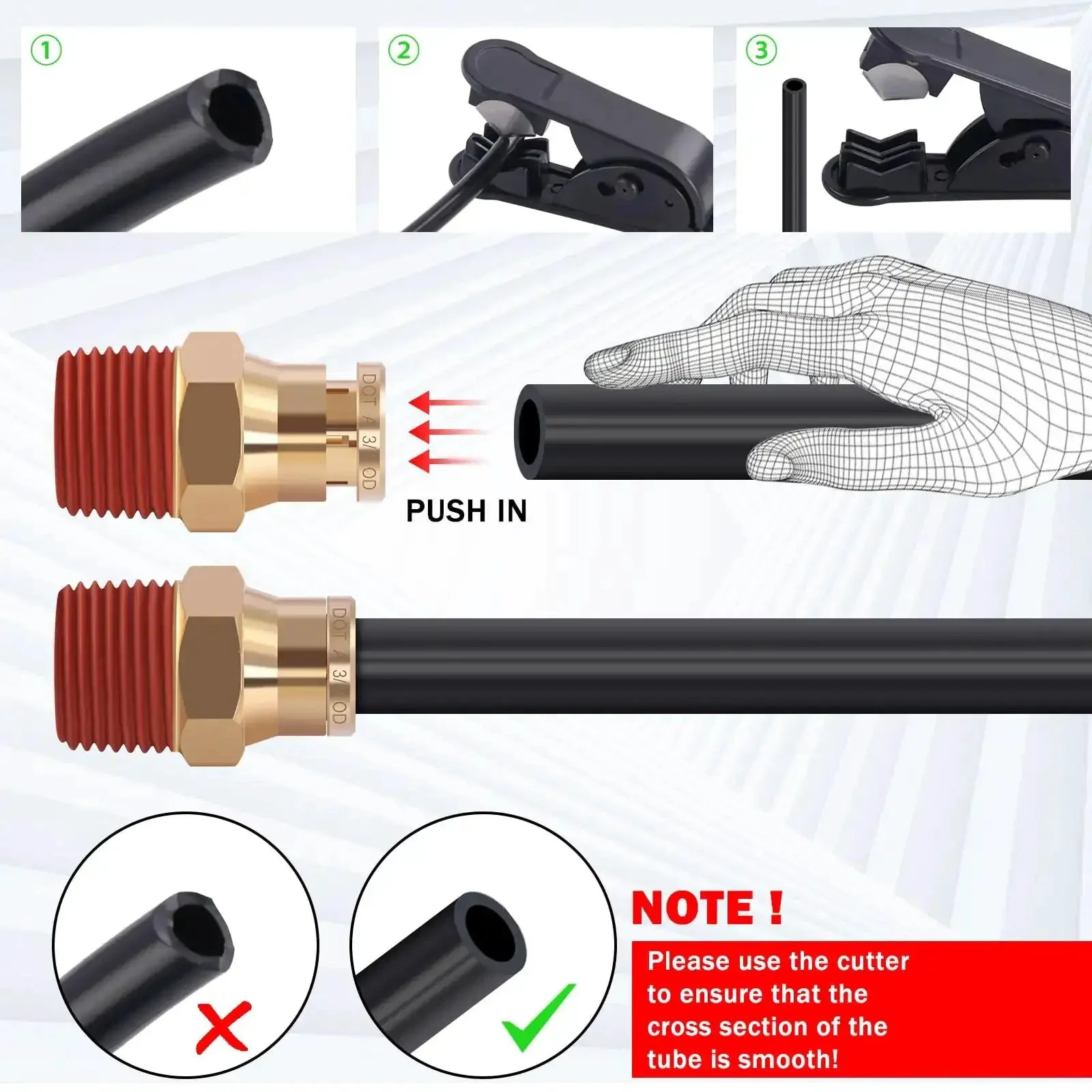 43 Piece Brass DOT Air Brake Fitting Kit With Push To Connect 1/4 In 3/8 In 1/2 In Quick Connect And NPT Thread Tubing Fittings For Truck And Industrial Air Systems Pro Grade - Image 2