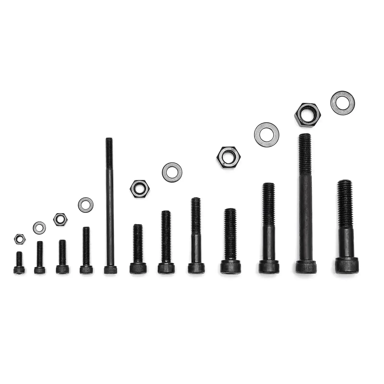 434 Piece Metric Bolt Kit With M5 M6 M8 M10 M12 Screws Nuts Washers And Hex Socket Head Cap Screws Grade 12.9 Steel Cylindrical Heads Includes 12 To 100mm Lengths For DIY Auto Shop And Machinery Projects - Image 2